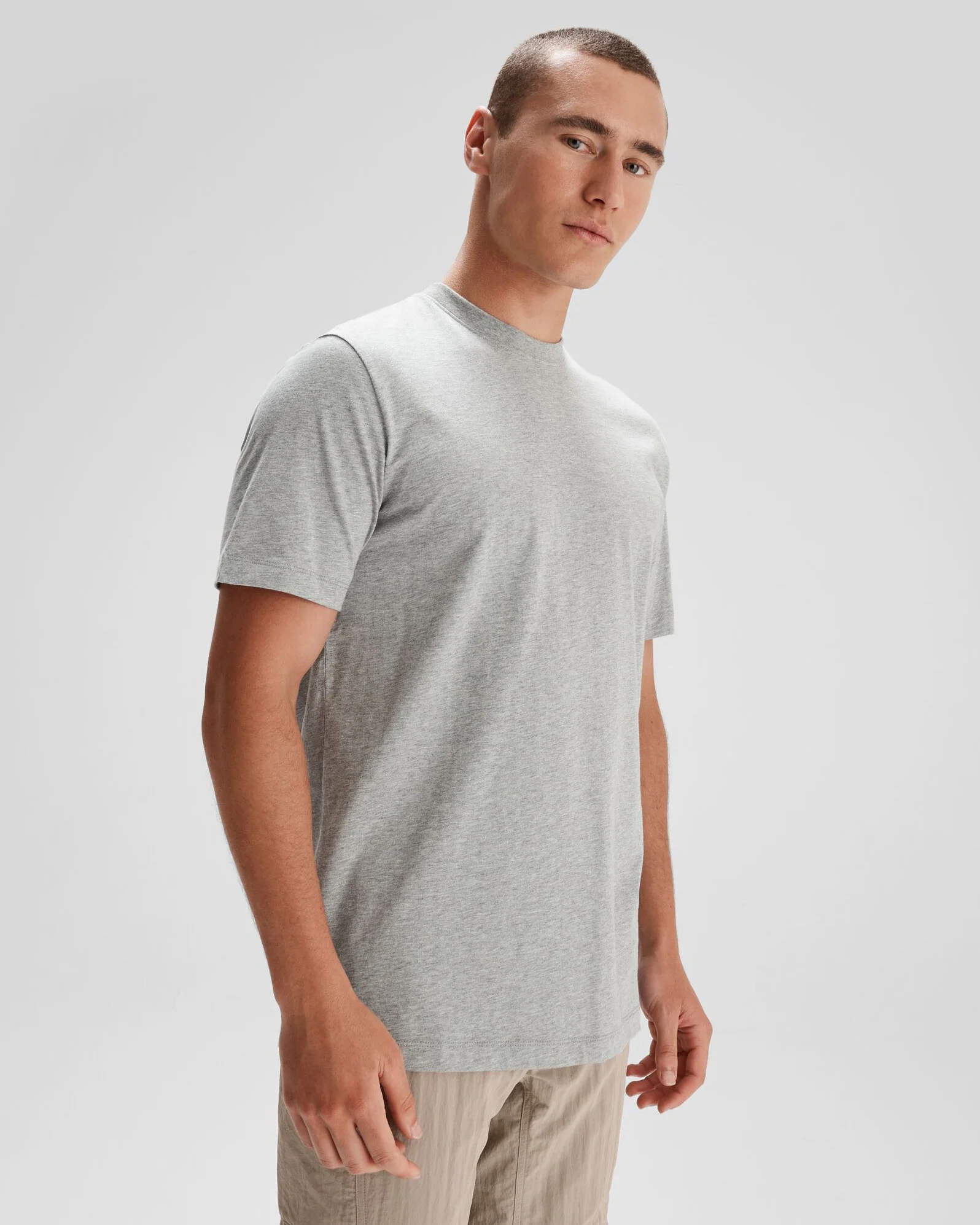 Men's Solid Organic Cotton T-shirt - Light Grey Marle - Image 3