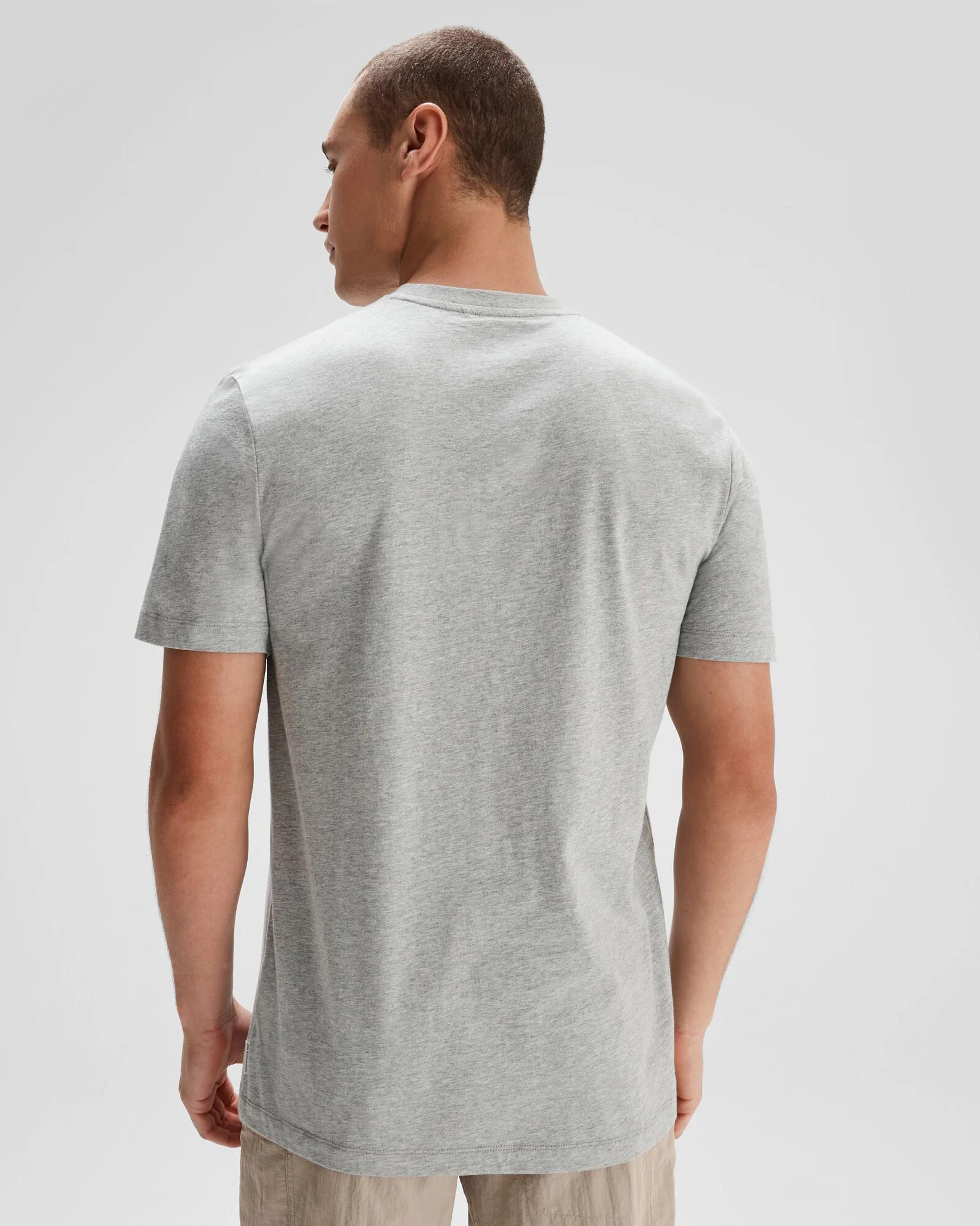 Men's Solid Organic Cotton T-shirt - Light Grey Marle - Image 4