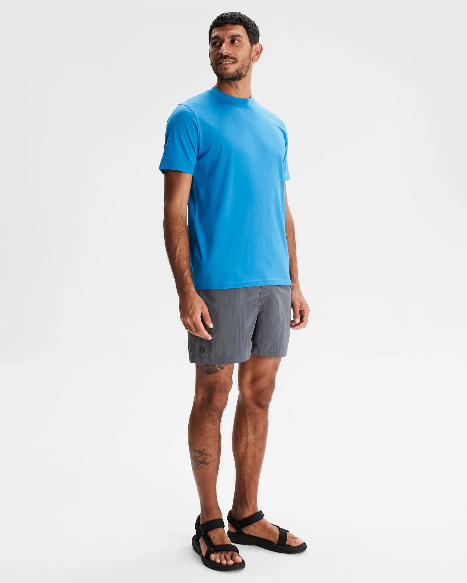 Men's Solid Organic Cotton T-shirt - Sea Blue - Image 2