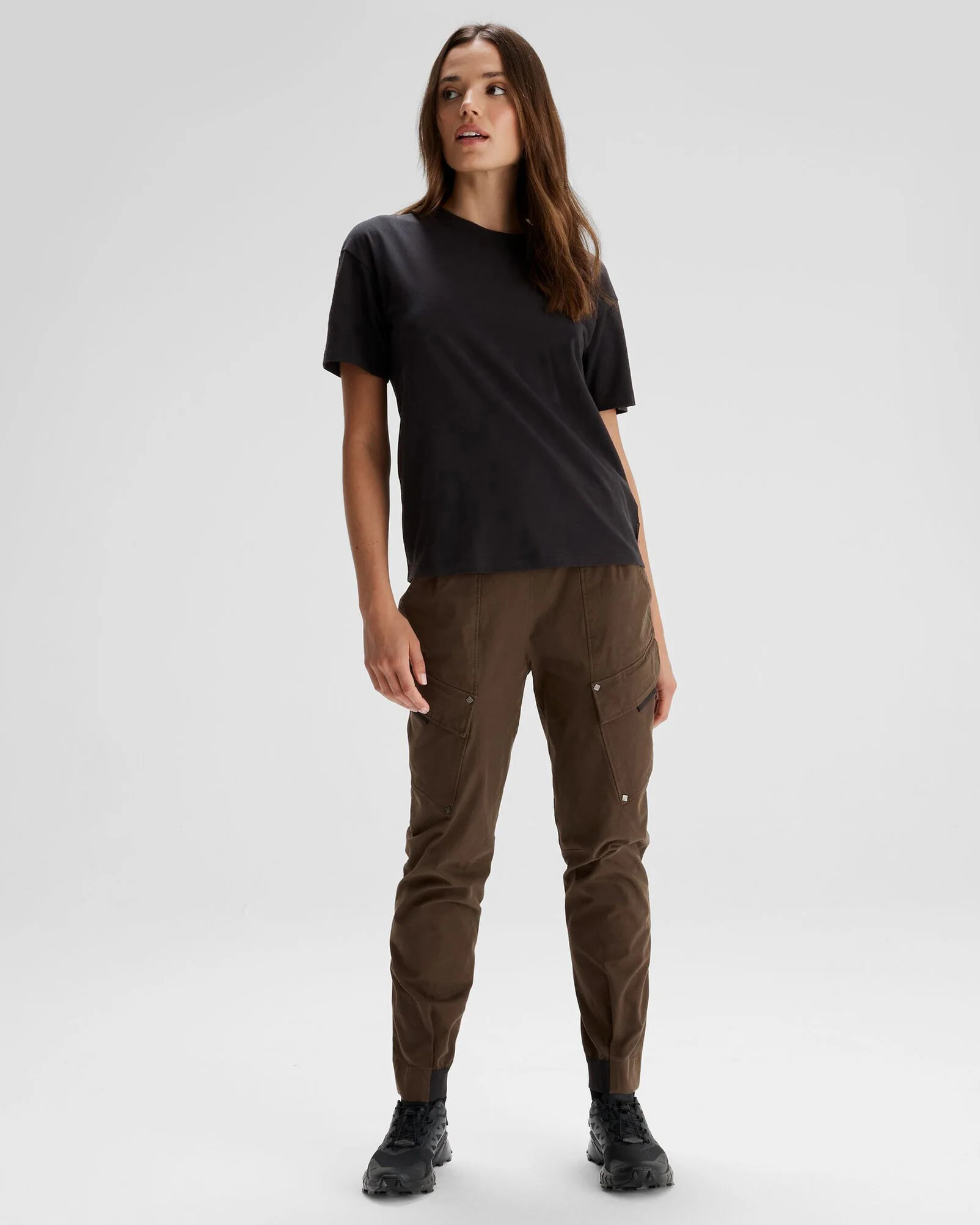 Women's Solid Organic Cotton T-Shirt - Black Stingray - Image 2