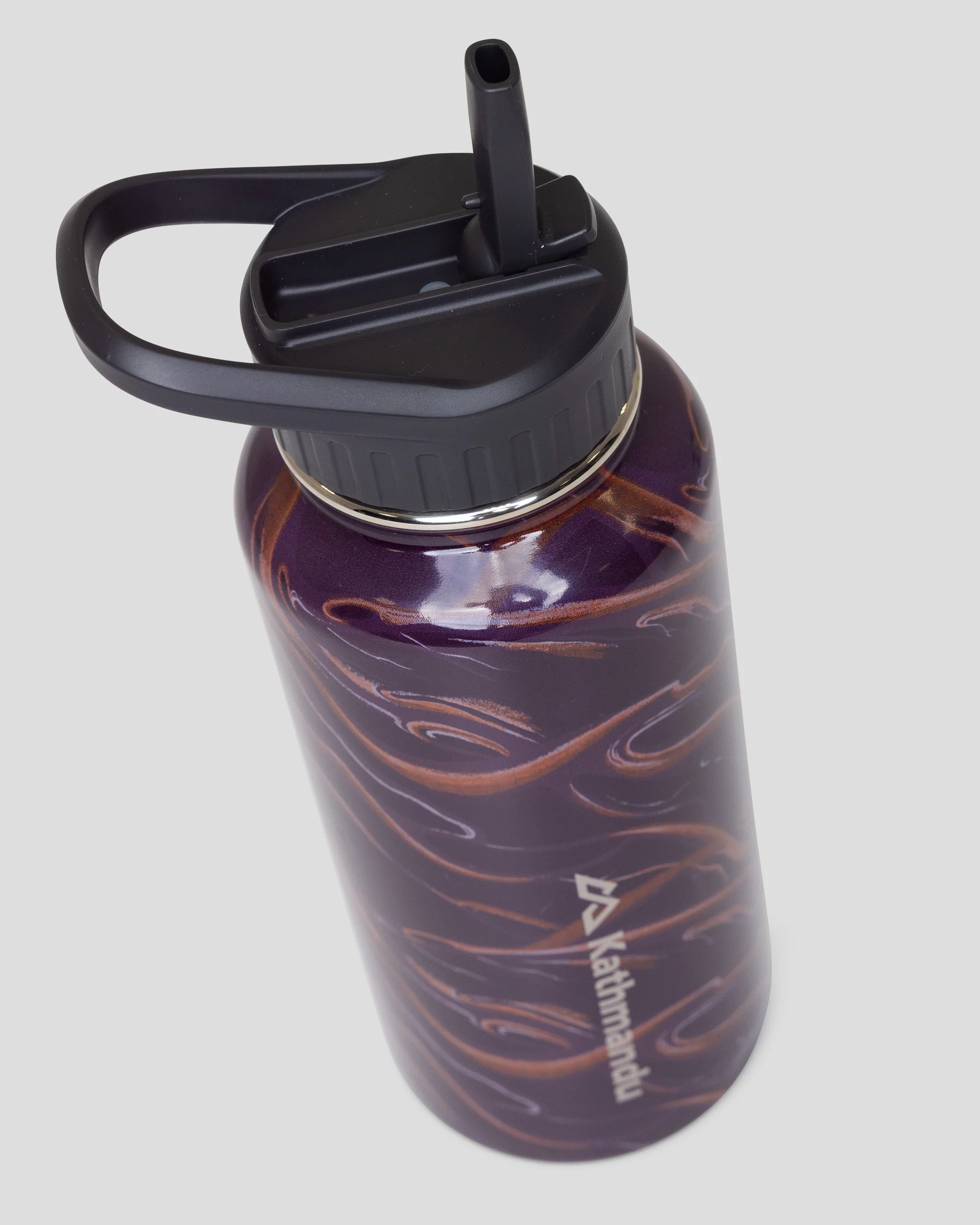 Straw Lid Insulated Bottle - 950 ml -  Mulberry Braided River - Image 3