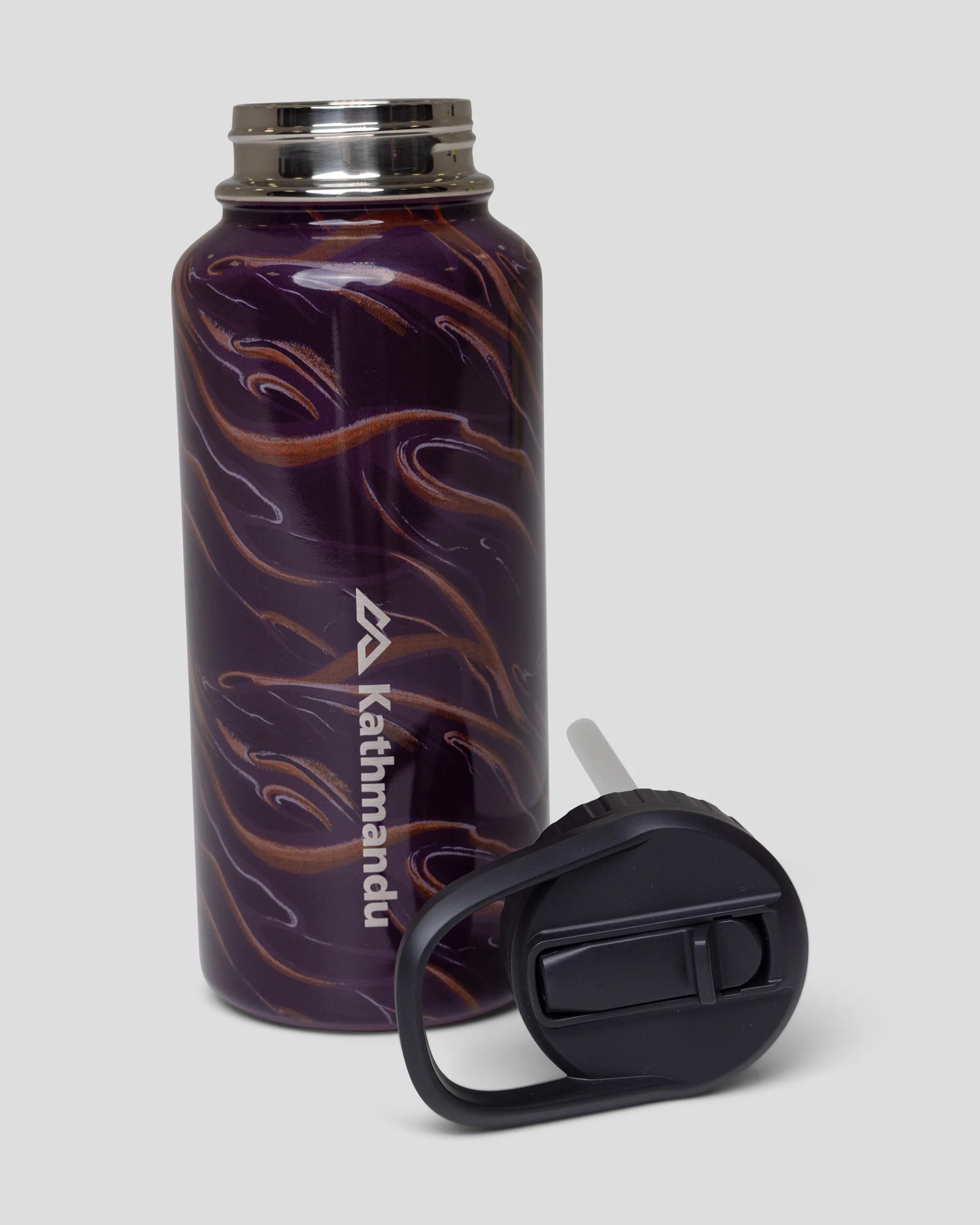 Straw Lid Insulated Bottle - 950 ml -  Mulberry Braided River - Image 4