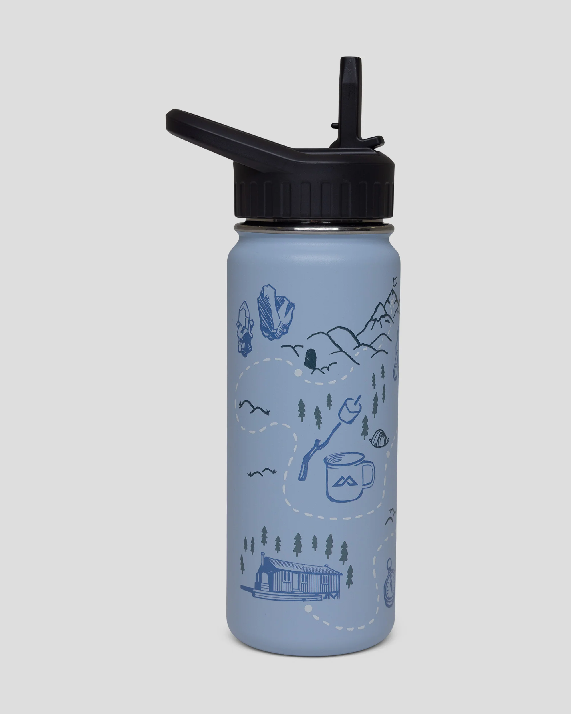 Kids' Straw Lid Insulated Bottle - 530 ml - Tech Blue - Image 2
