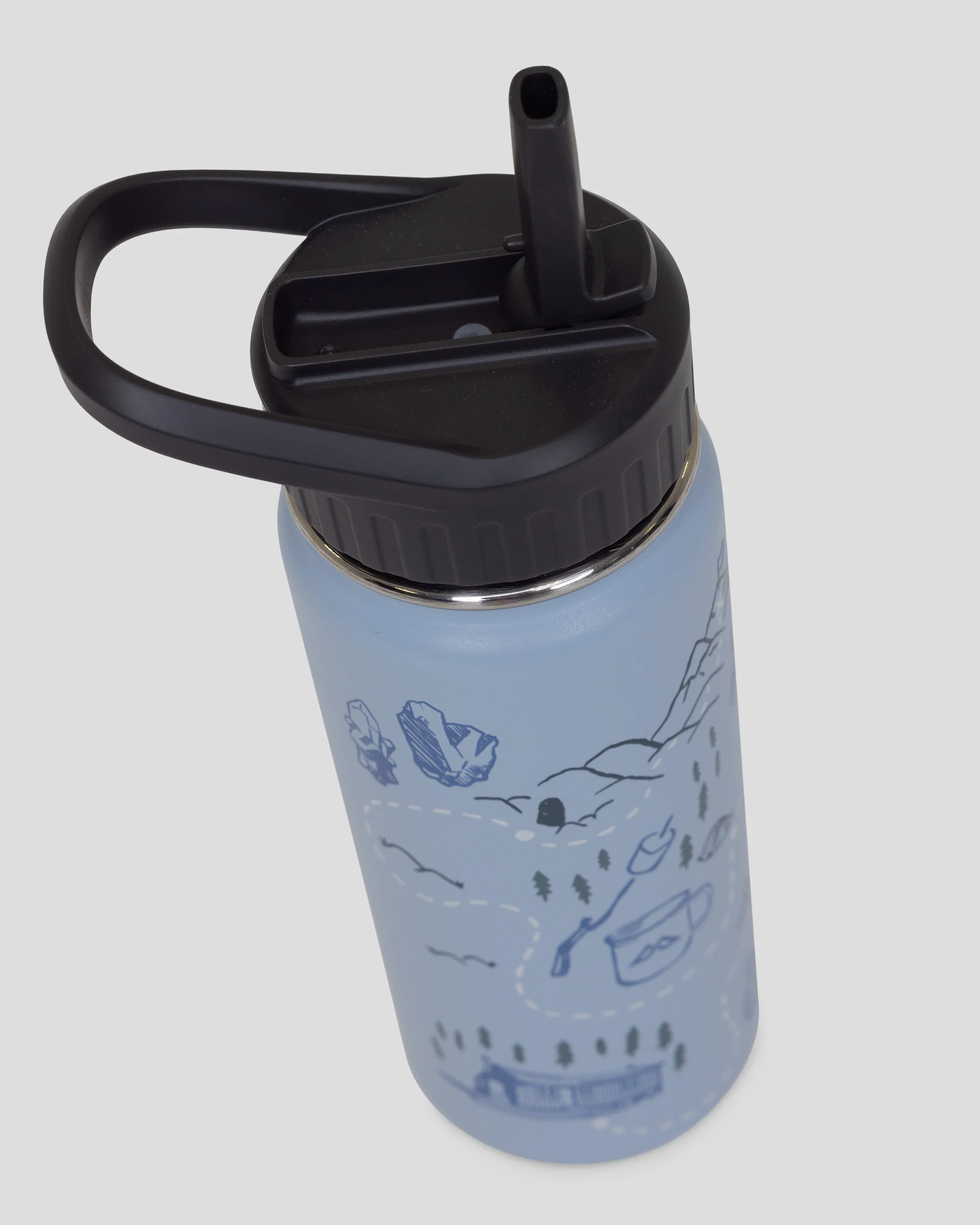 Kids' Straw Lid Insulated Bottle - 530 ml - Tech Blue - Image 3