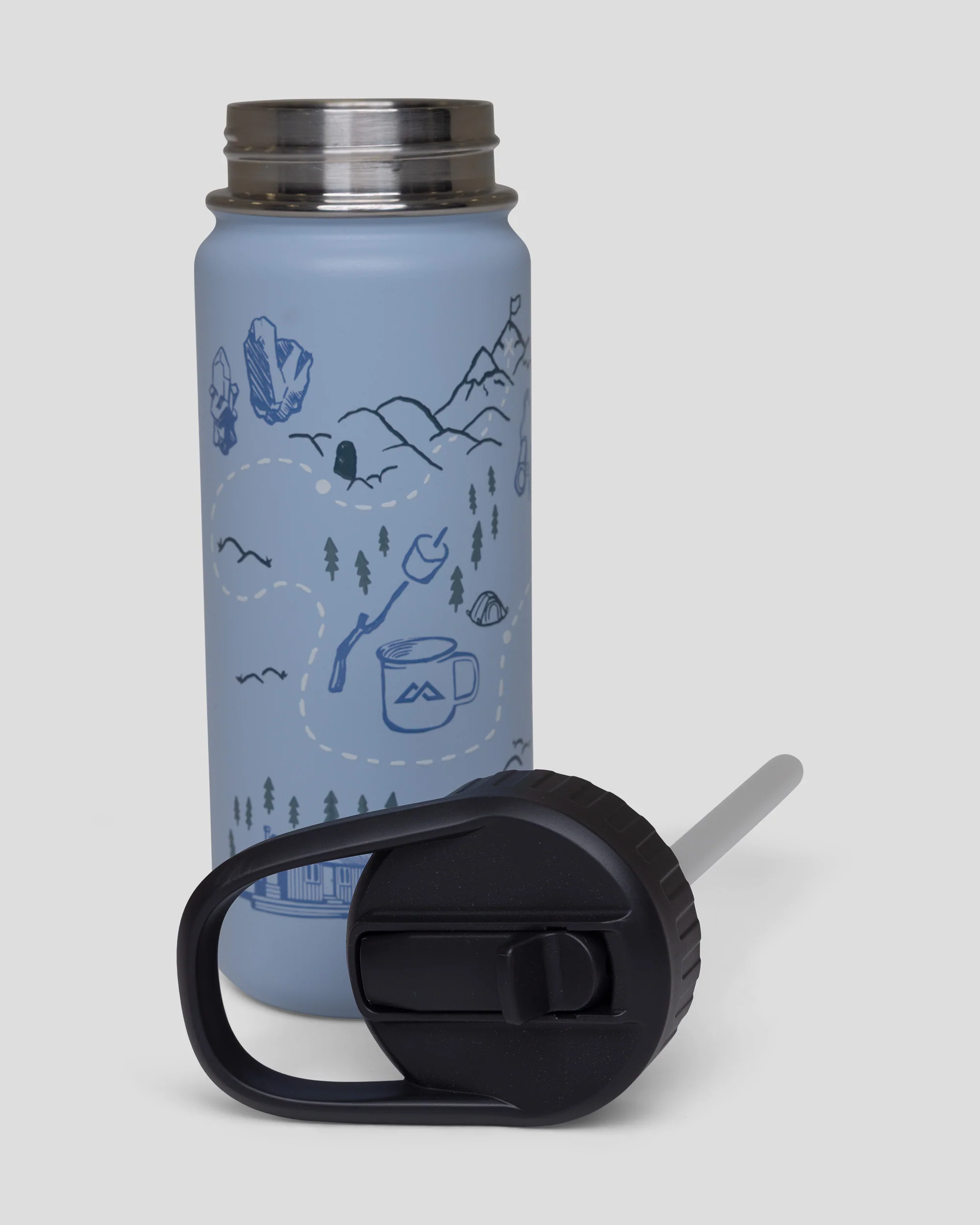 Kids' Straw Lid Insulated Bottle - 530 ml - Tech Blue - Image 4