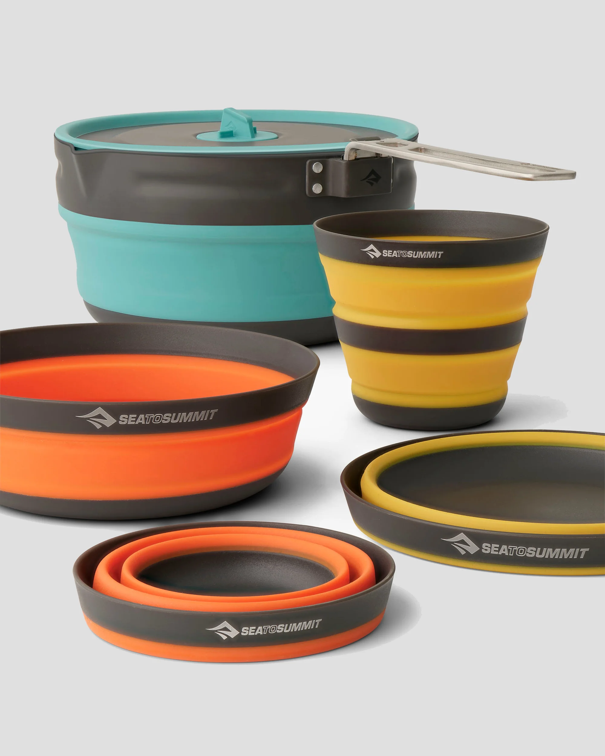 Sea to Summit Frontier UL Collapsible One Pot Cook Set 2.2 L - Aqua Sea/Sulphur/Puffin's Bill - Image 3
