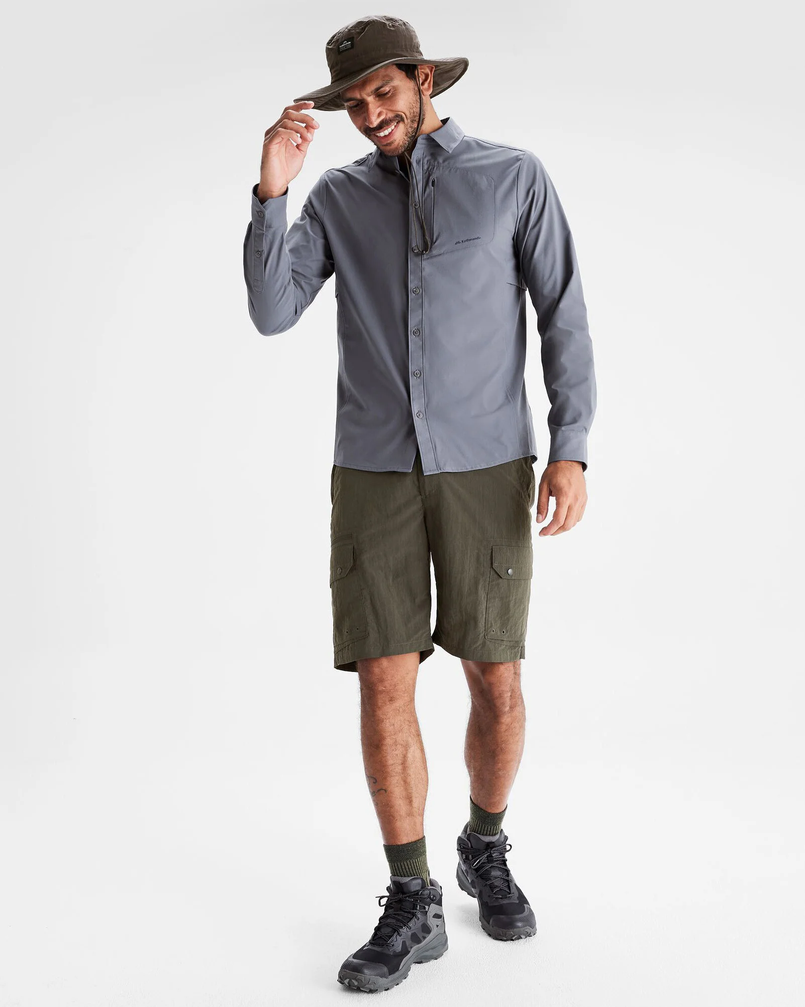 Men's Sun Breaker Long Sleeve Shirt - Light Navy - Image 2