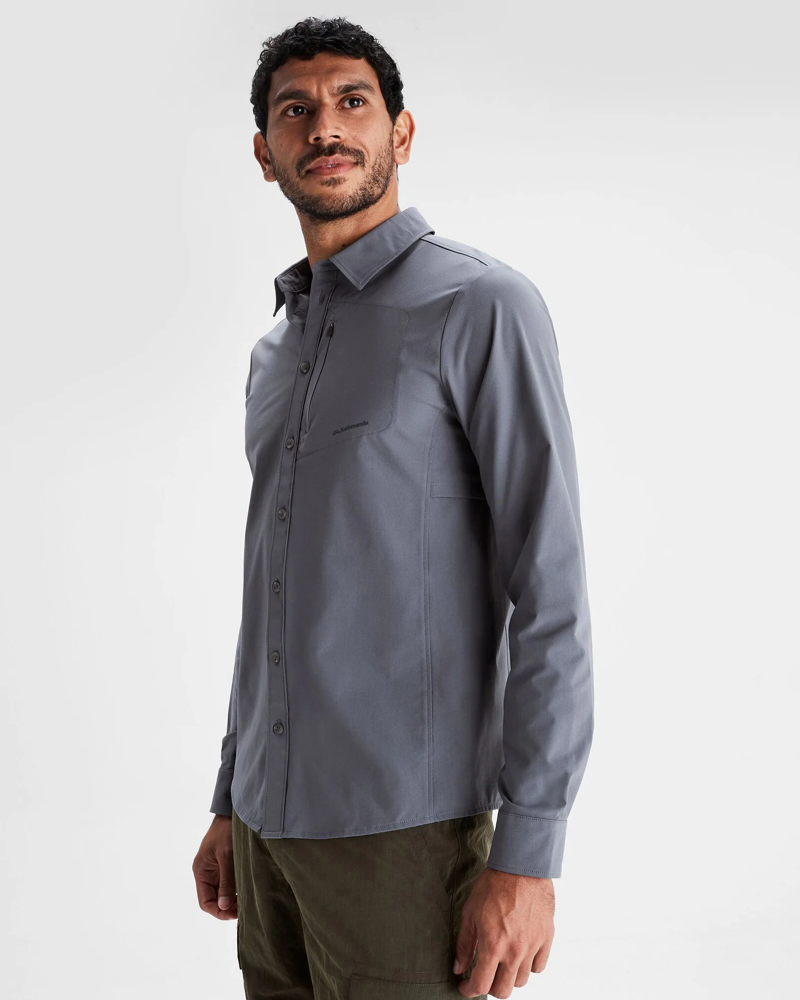 Men's Sun Breaker Long Sleeve Shirt - Light Navy - Image 3