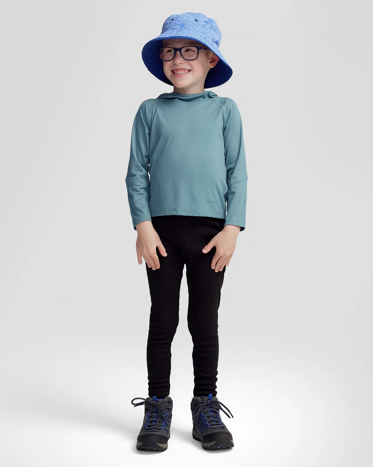 Kids' SUN-Stopper LT Hoodie - Washed Blue - Image 3