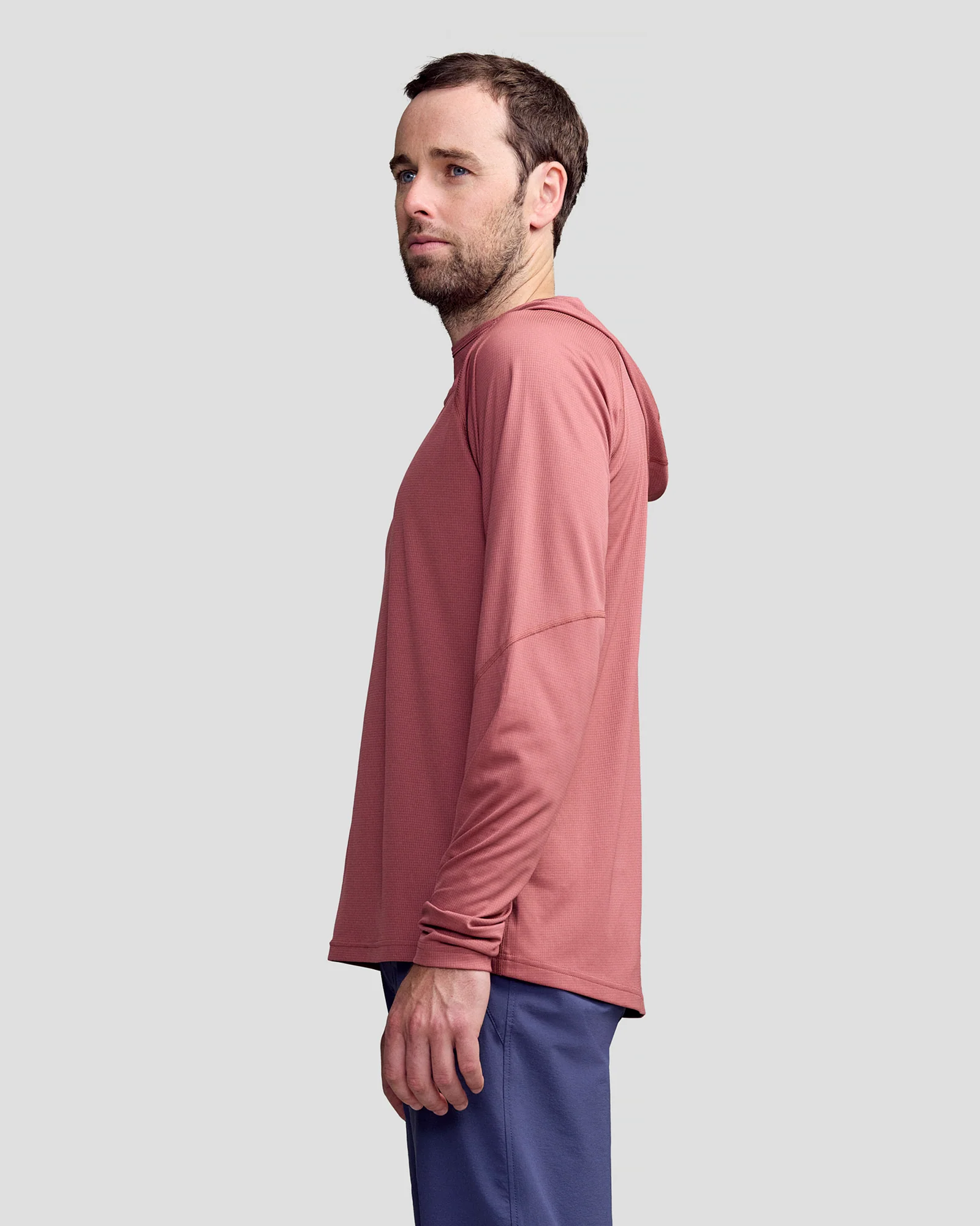 SUN-Stopper LT Mns L/S Hooded Top - Dark Clay - Image 5