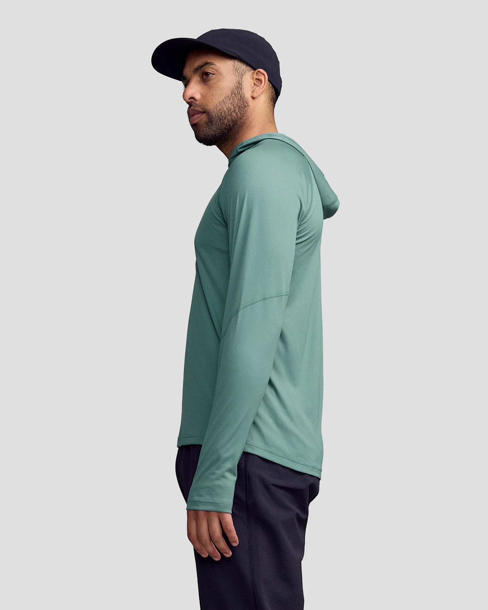 SUN-Stopper LT Mns L/S Hooded Top - Light Forest - Image 3