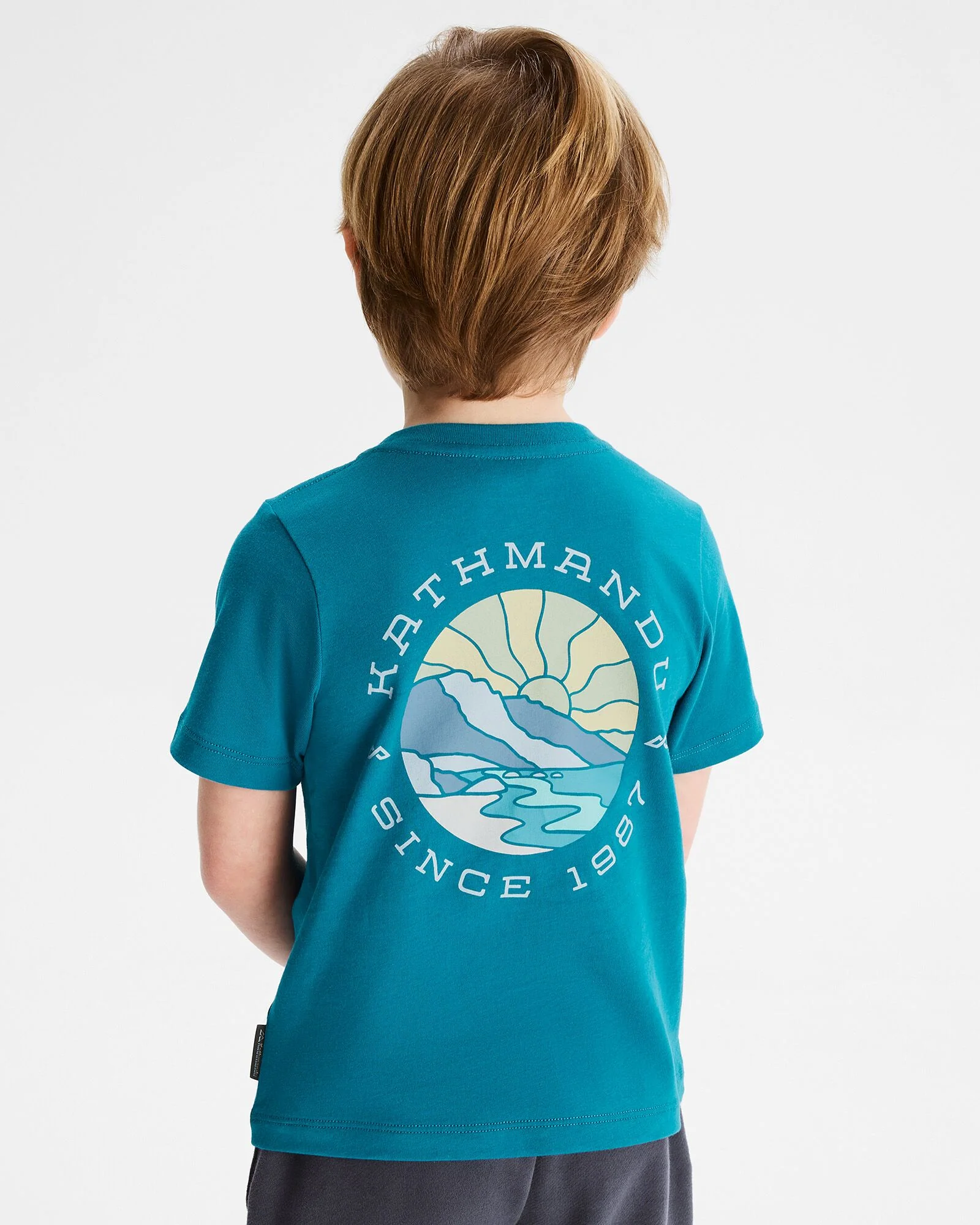Kids' Sunburst Organic Cotton T-shirt - Dark Eddy - Image 2