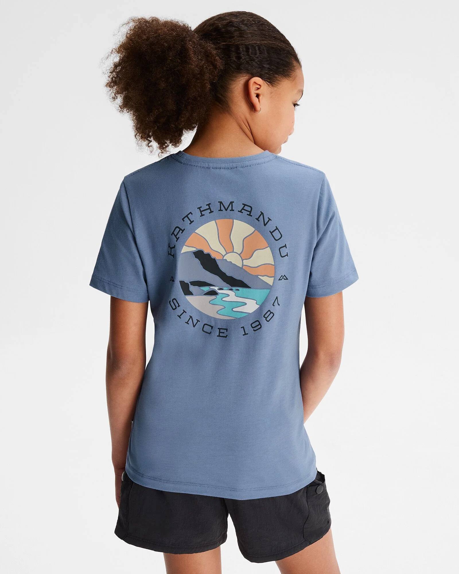 Girls' Sunburst Organic Cotton T-shirt - At Twilight - Image 2