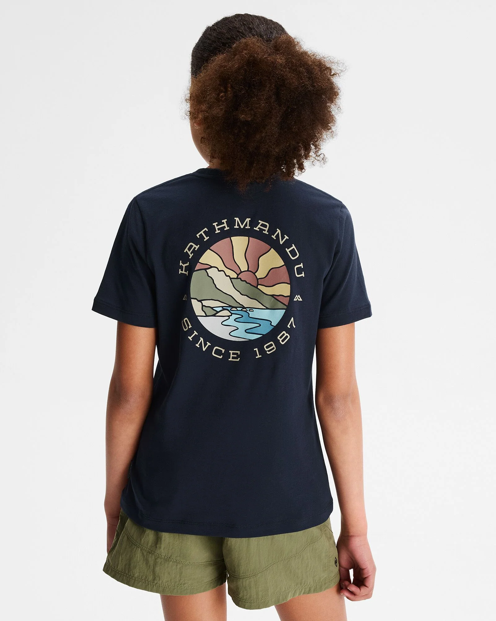 Girls' Sunburst Organic Cotton T-shirt - Pure Navy - Image 2