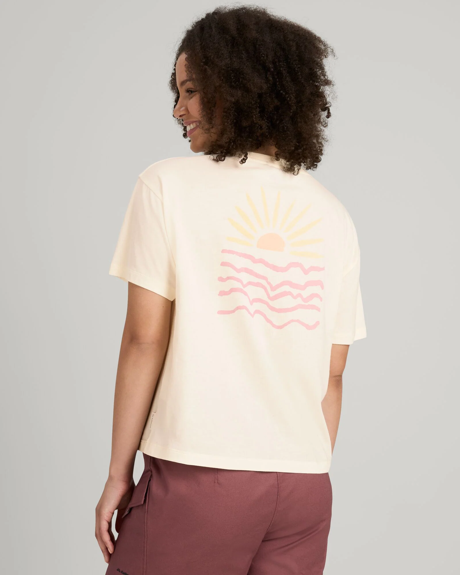 Women's Sunrise Flower Organic Cotton T-shirt - Natural - Image 4