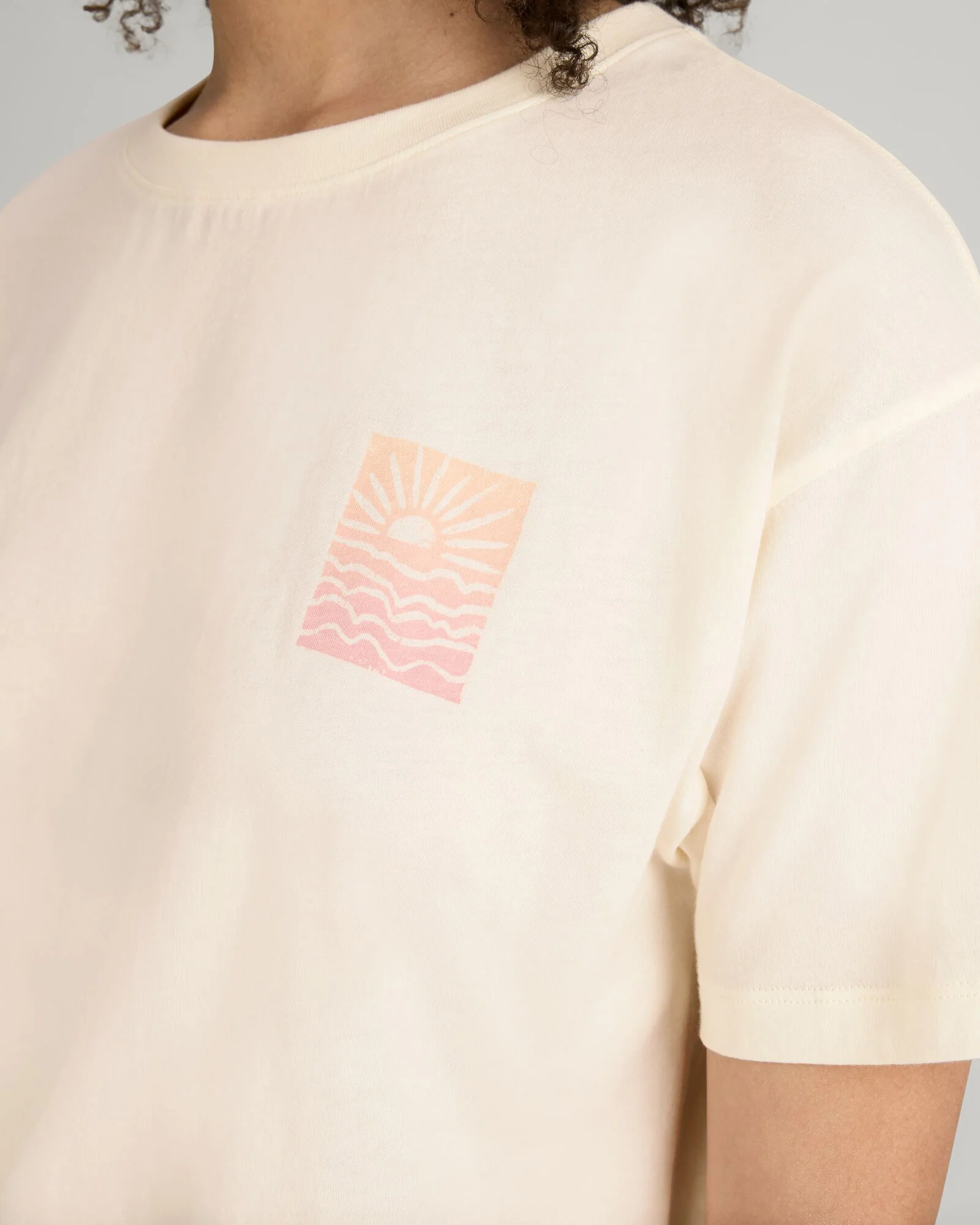 Women's Sunrise Flower Organic Cotton T-shirt - Natural - Image 5