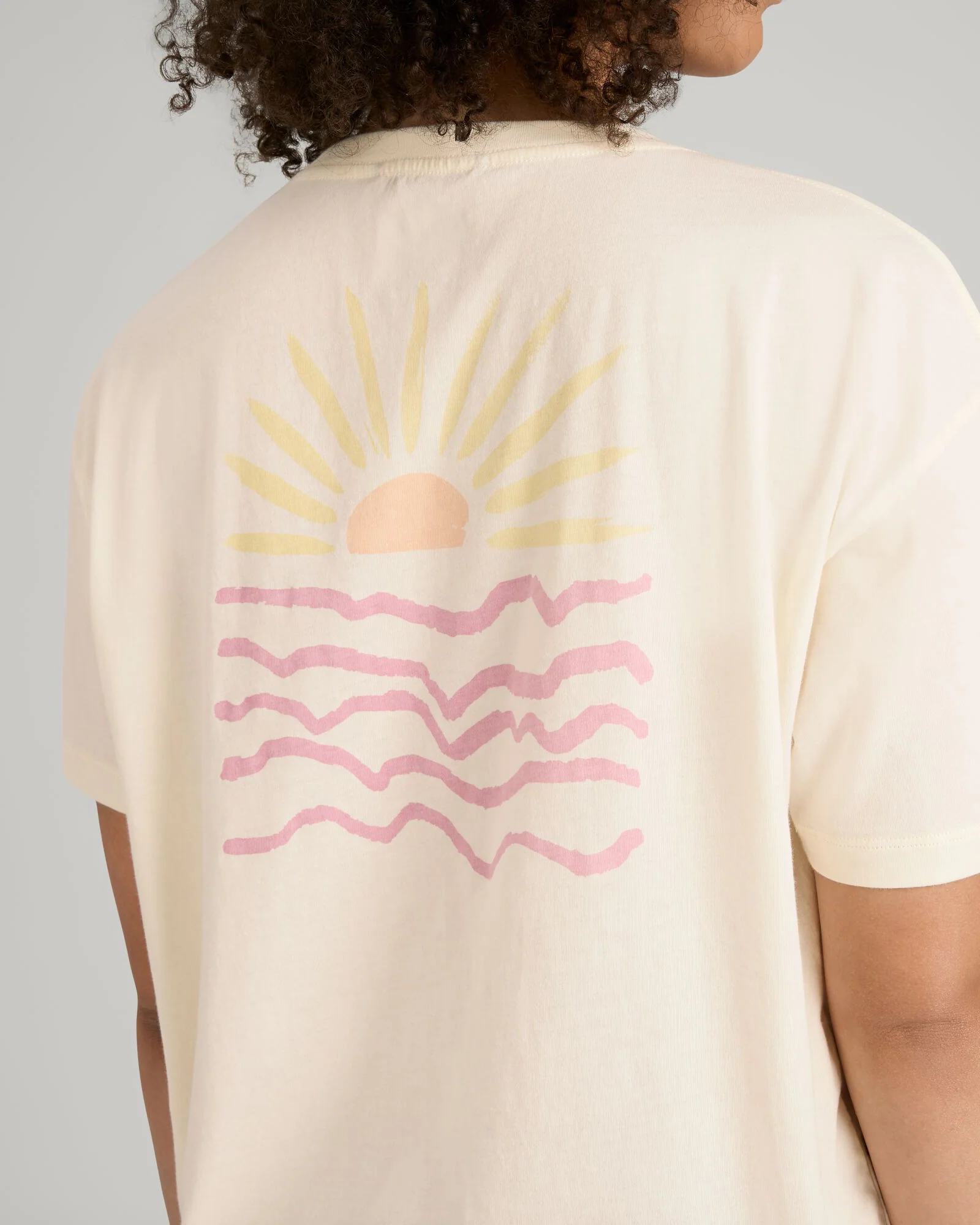 Women's Sunrise Flower Organic Cotton T-shirt - Natural - Image 8