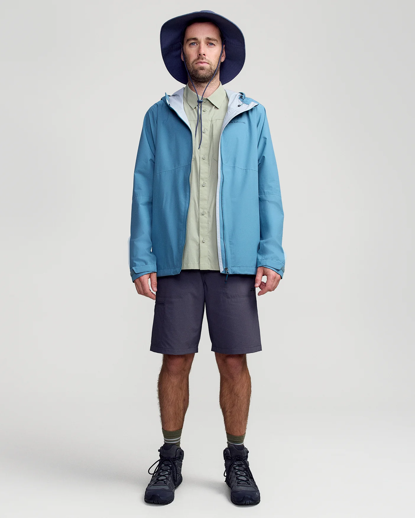 Trailhead Stretch 2.5L Mns Rain Jacket - Washed Blue - Image 2