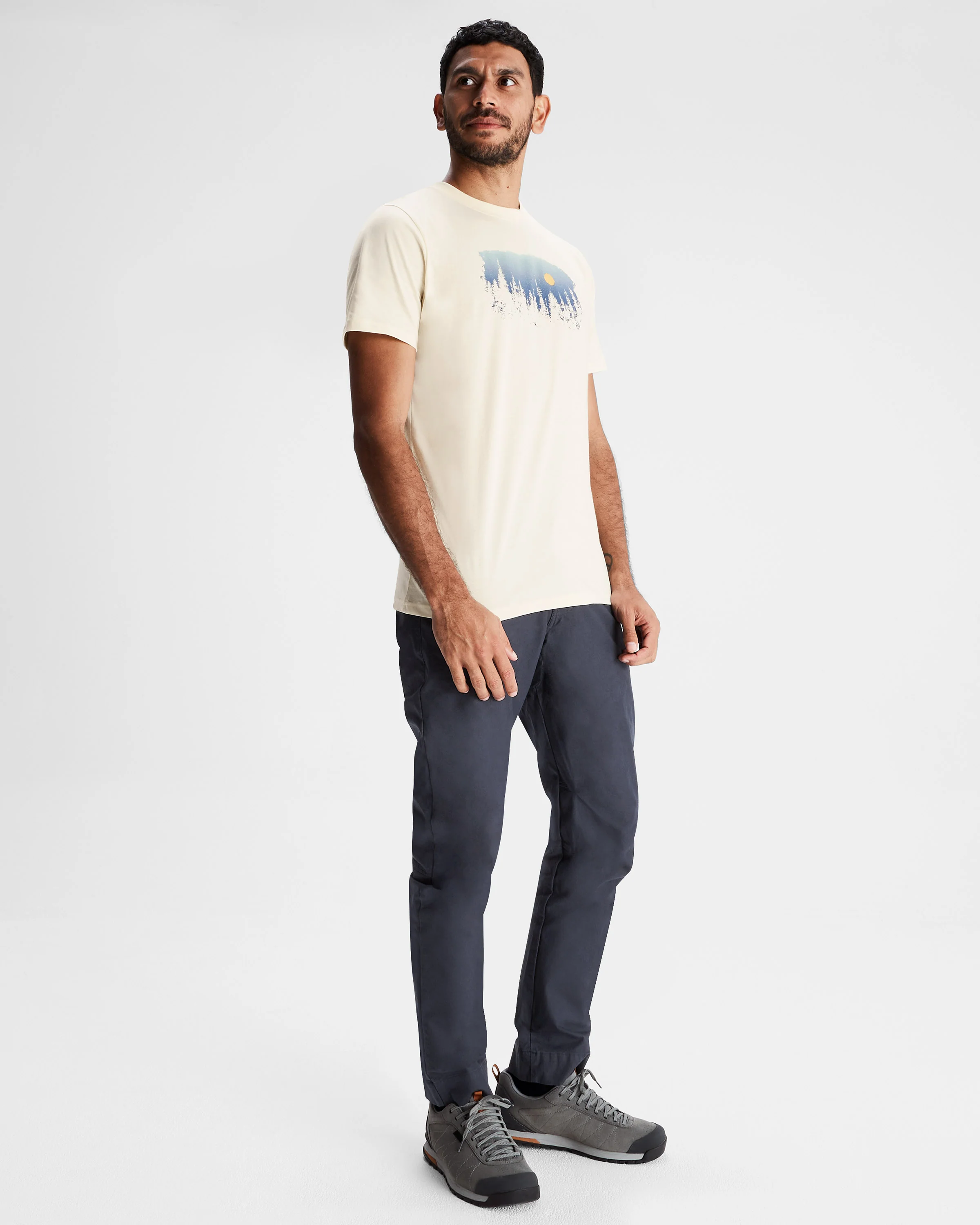 Men's Tree Line Organic Cotton T-shirt - Natural - Image 2