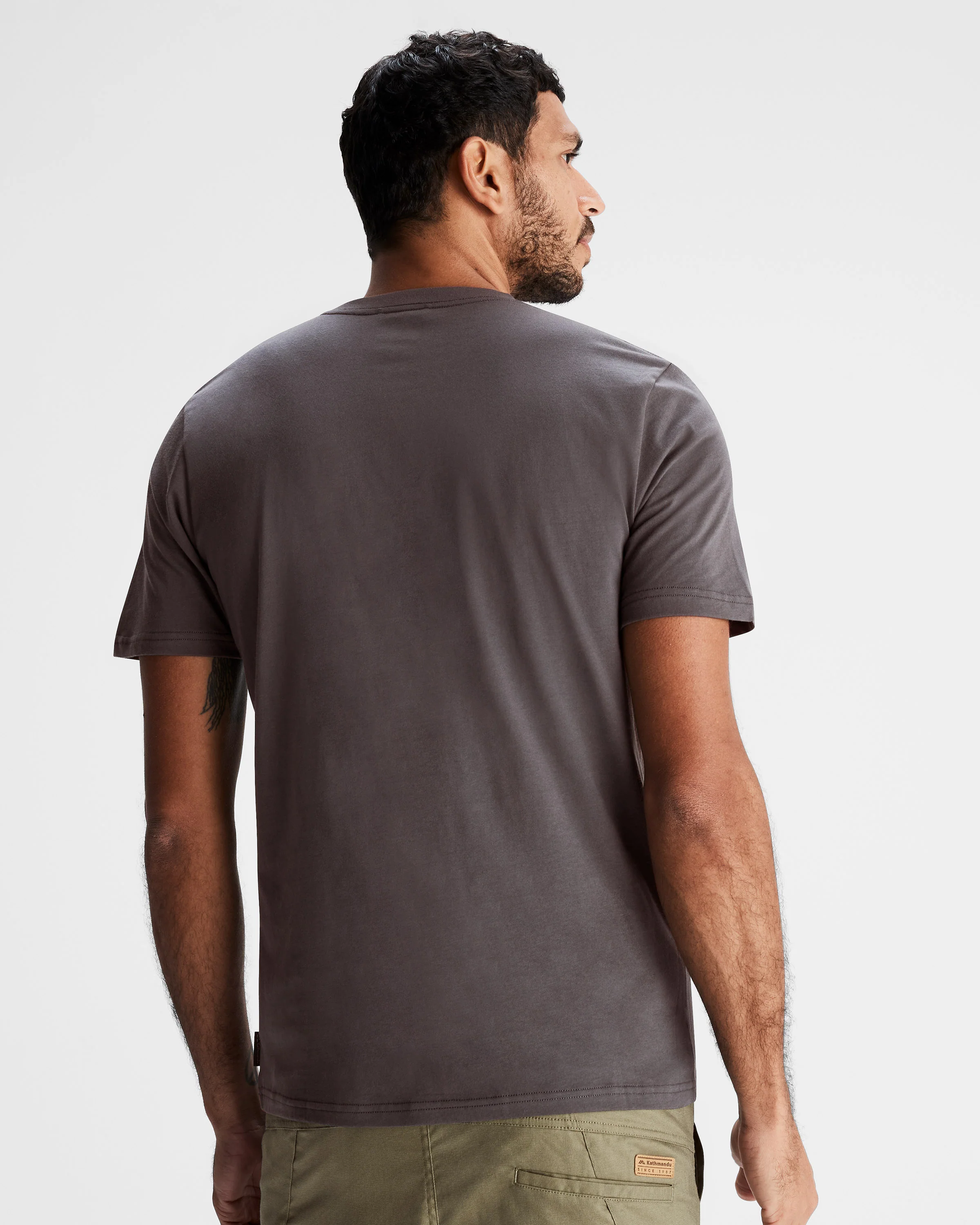 Men's Tree Line Organic Cotton T-shirt - Shale - Image 3