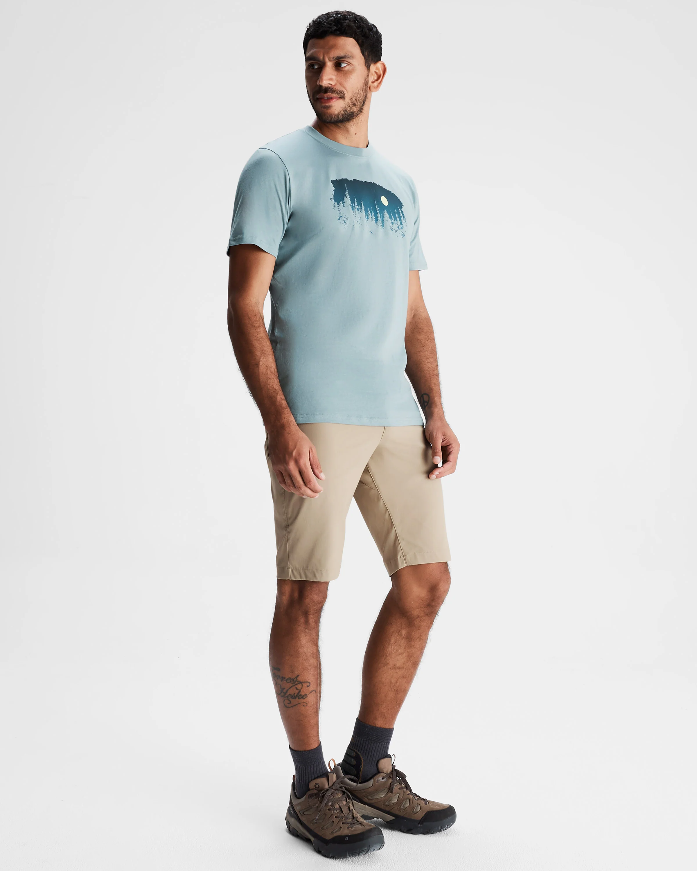 Men's Tree Line Organic Cotton T-shirt - Vapor - Image 2