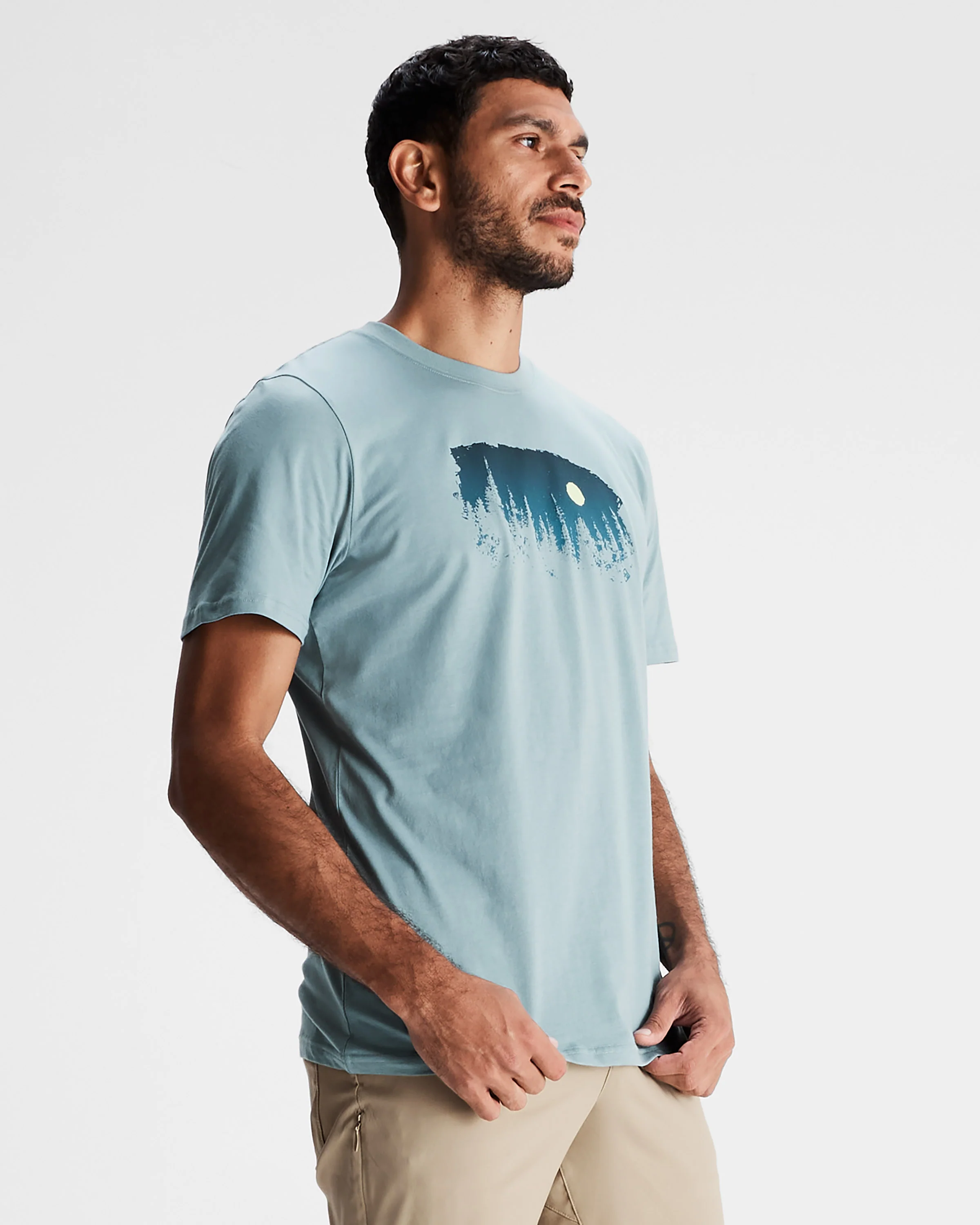 Men's Tree Line Organic Cotton T-shirt - Vapor - Image 5