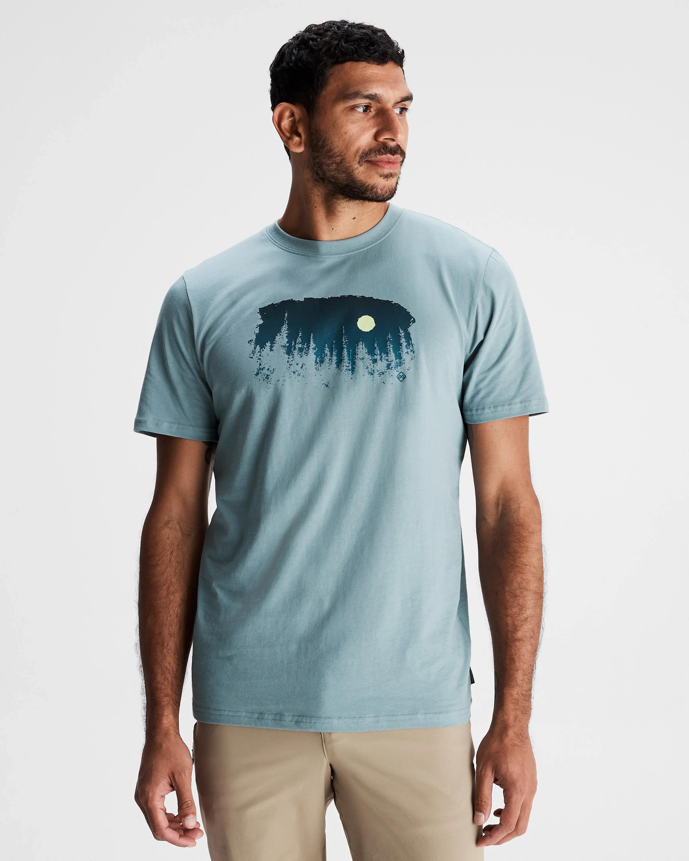 Men's Tree Line Organic Cotton T-shirt - Vapor - Image 6