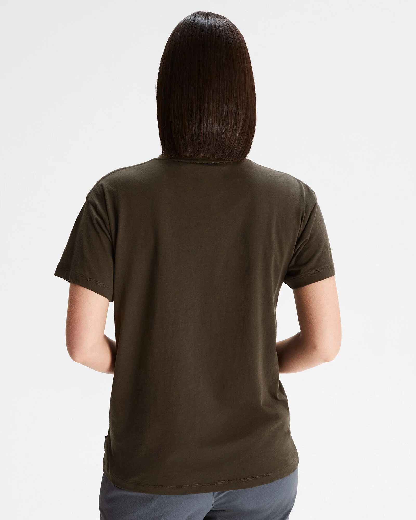 Women's Tree Line Organic Cotton T-shirt - Dark Moss - Image 3