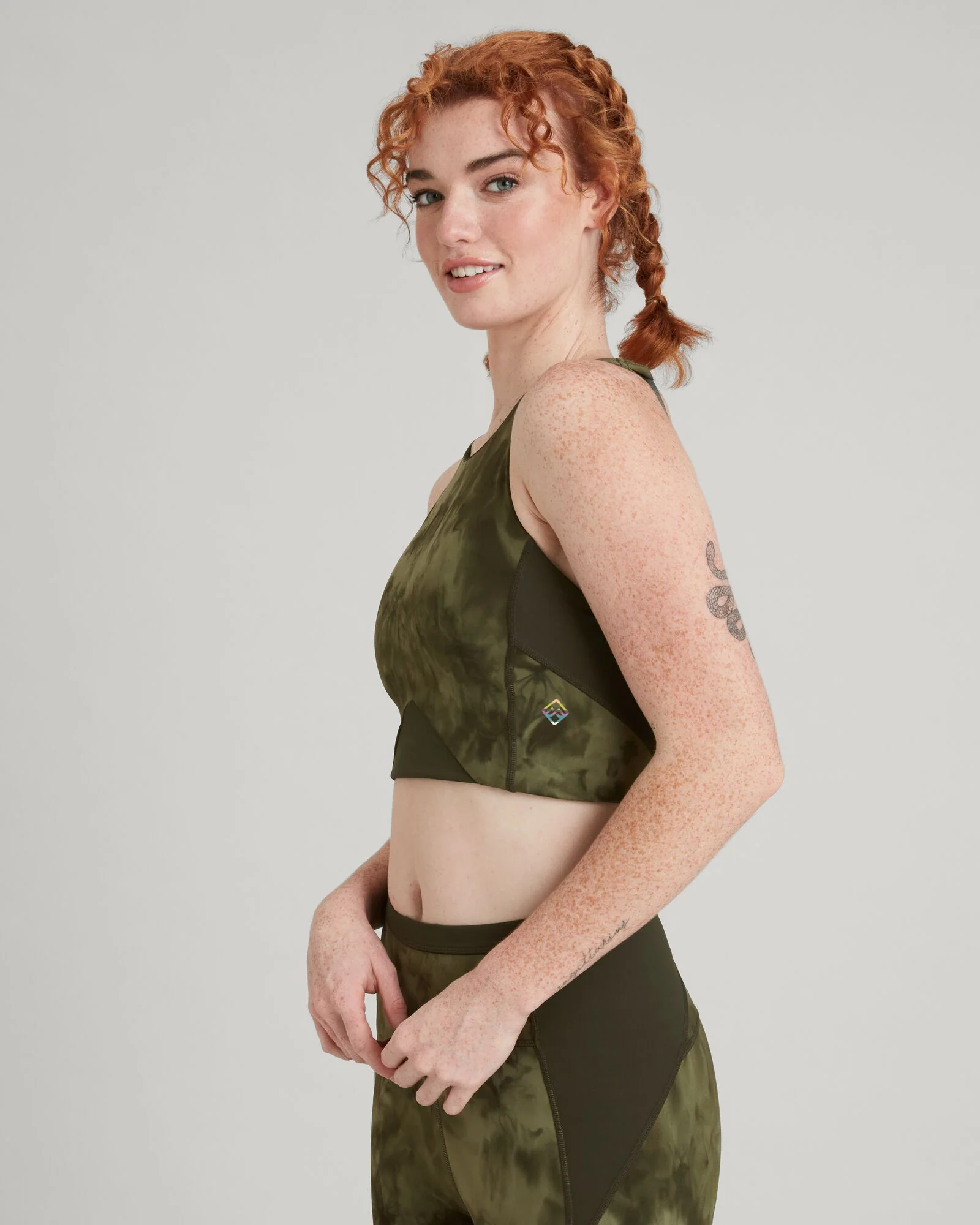 WELL.DER.NESS Move Women's Crop Top - Beech Sunburst Print - Image 3