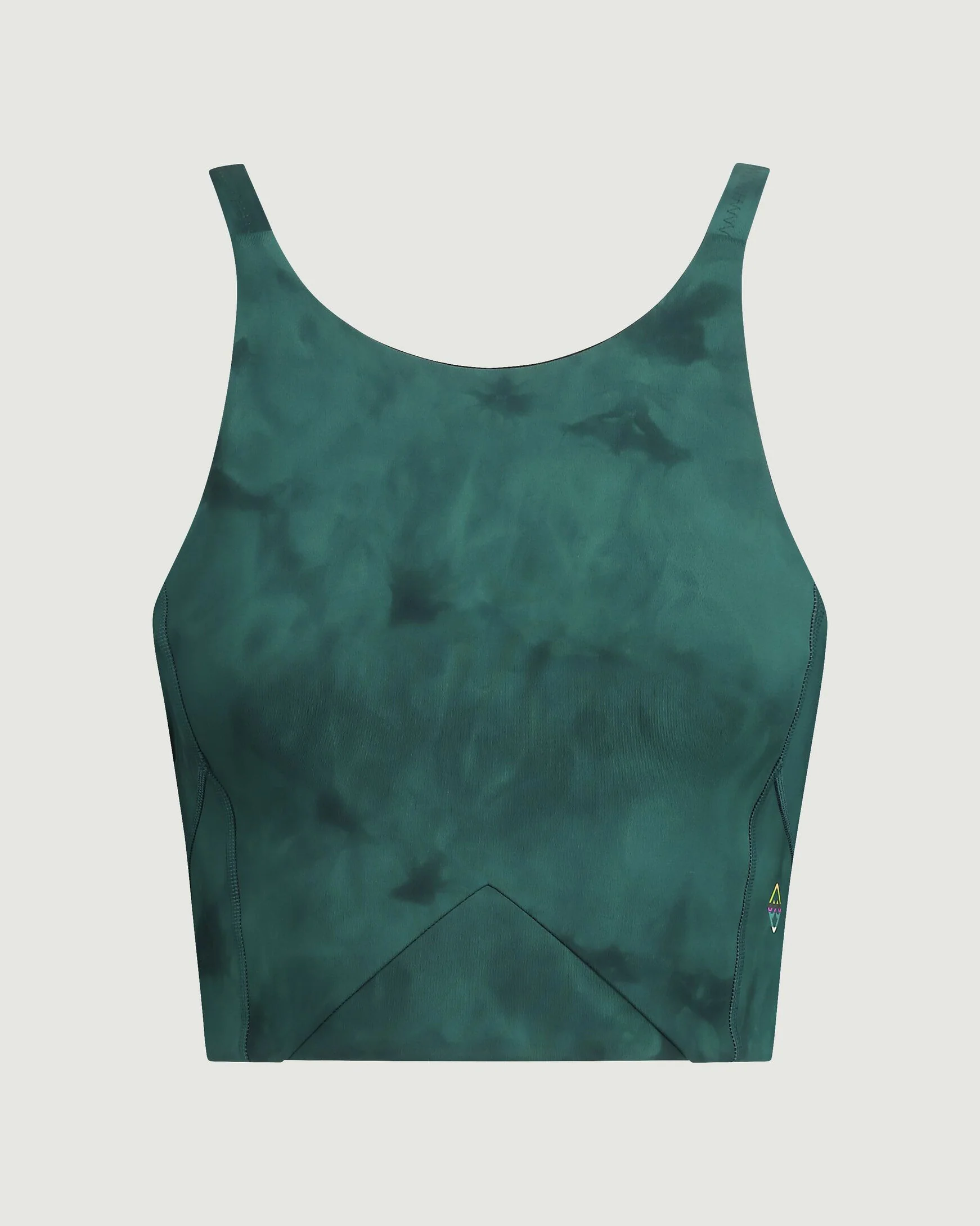 WELL.DER.NESS Move Women's Crop Top - Deep Lagoon Sunburst Print - Image 6