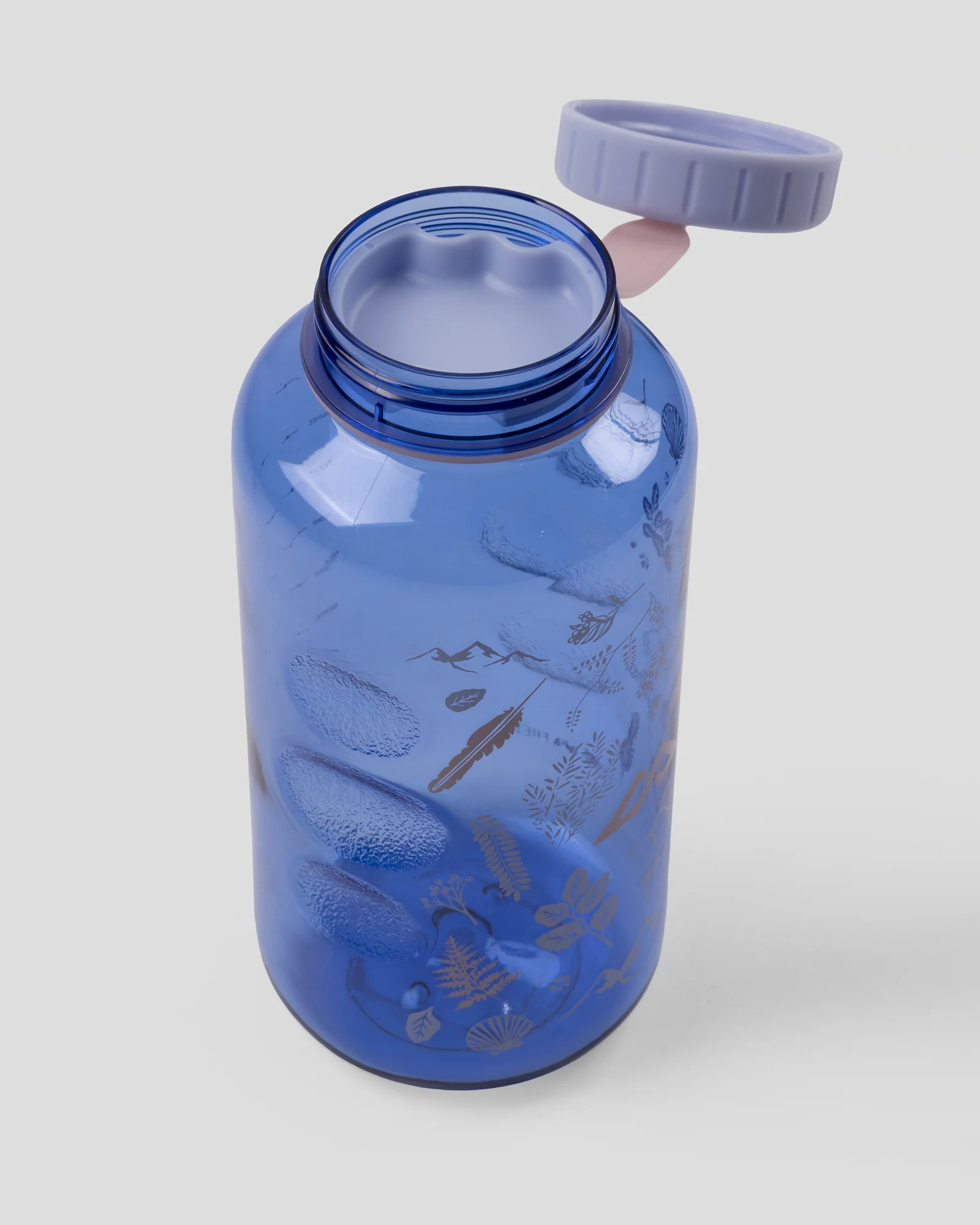 Tritan Wide Mouth 1L Water Bottle - Dark Peri Nature Icons - Image 5