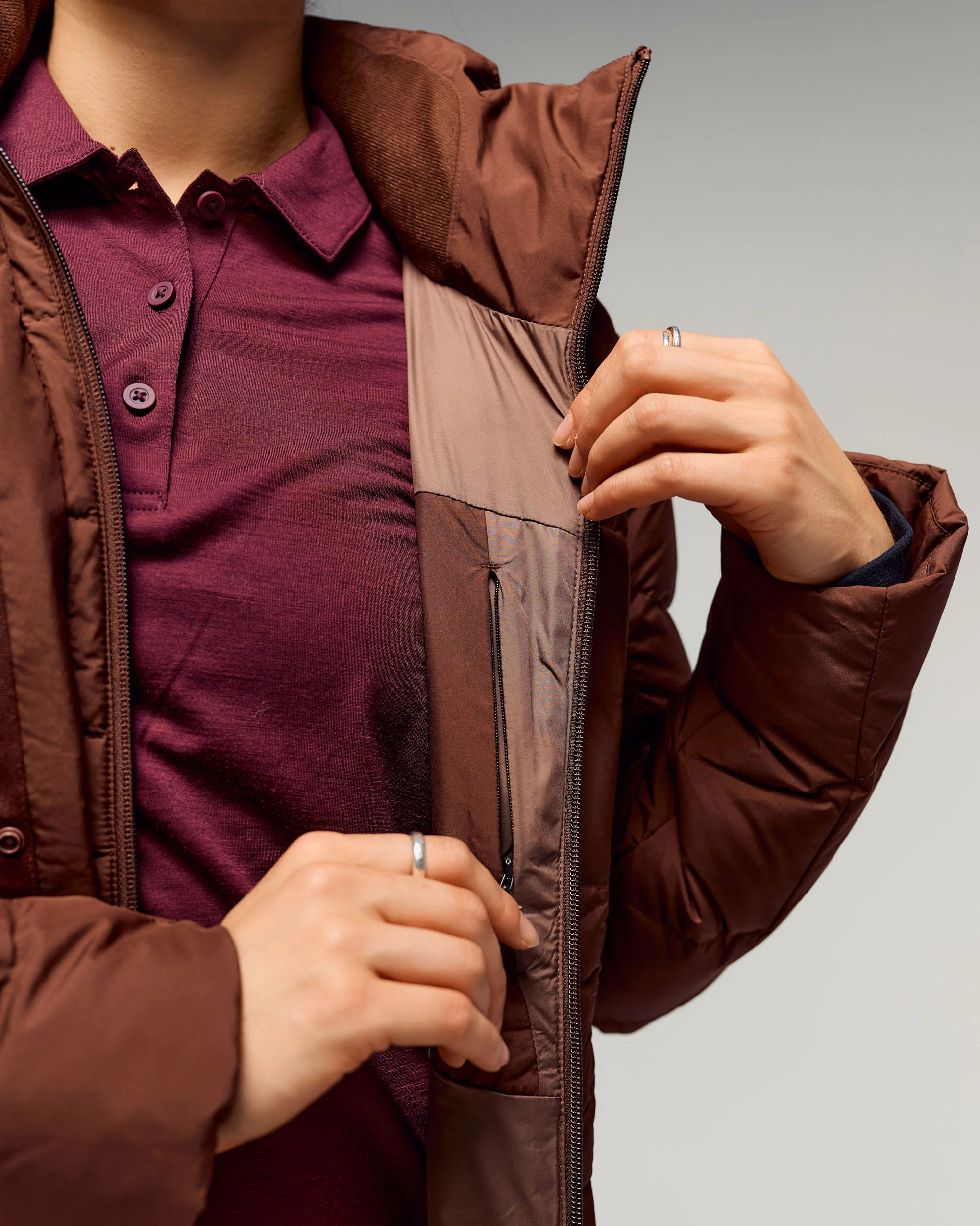 Women's Winterburn Hooded Down Jacket - Cocoa - Image 3