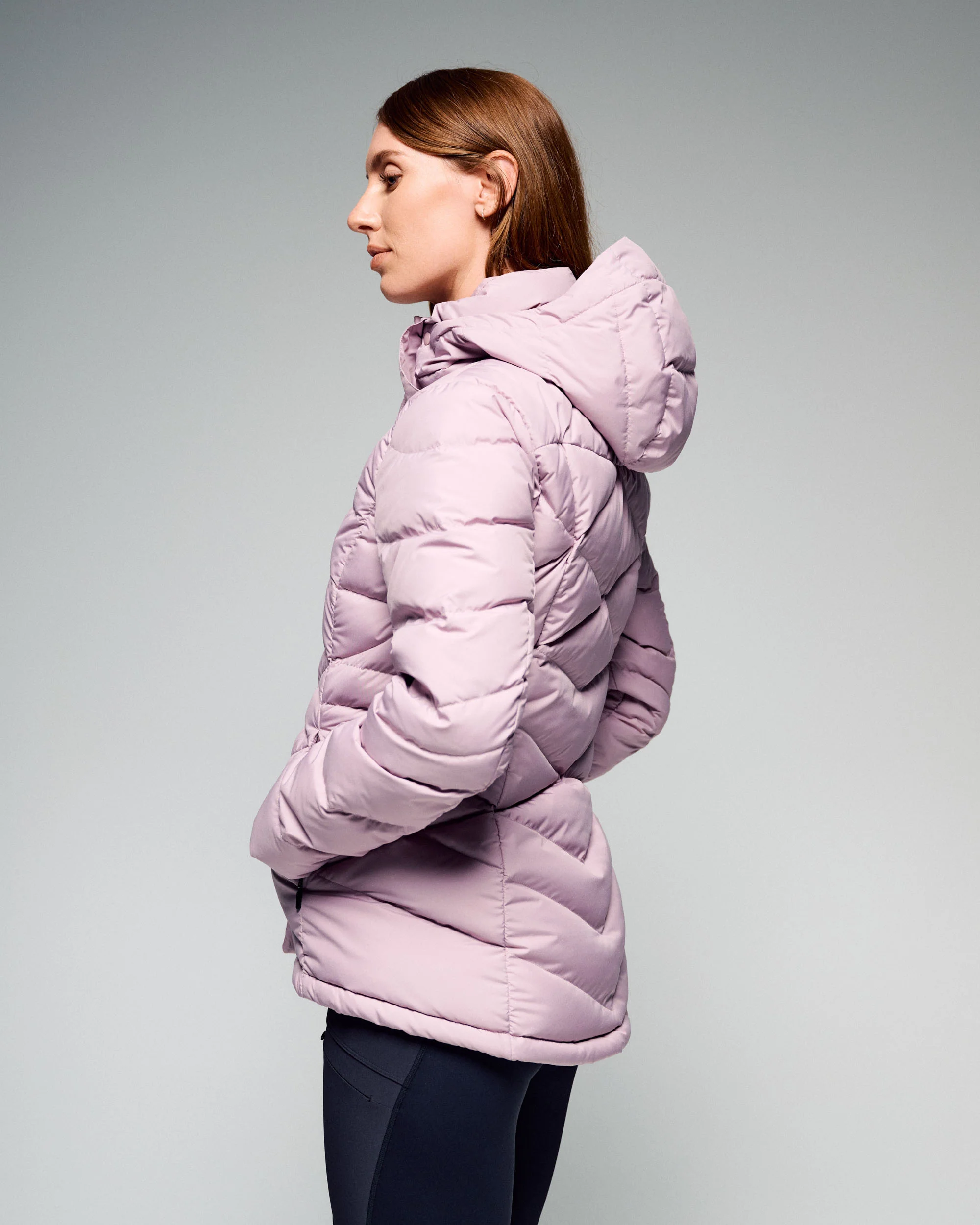 Women's Winterburn Hooded Down Jacket - Light Thistle - Image 5