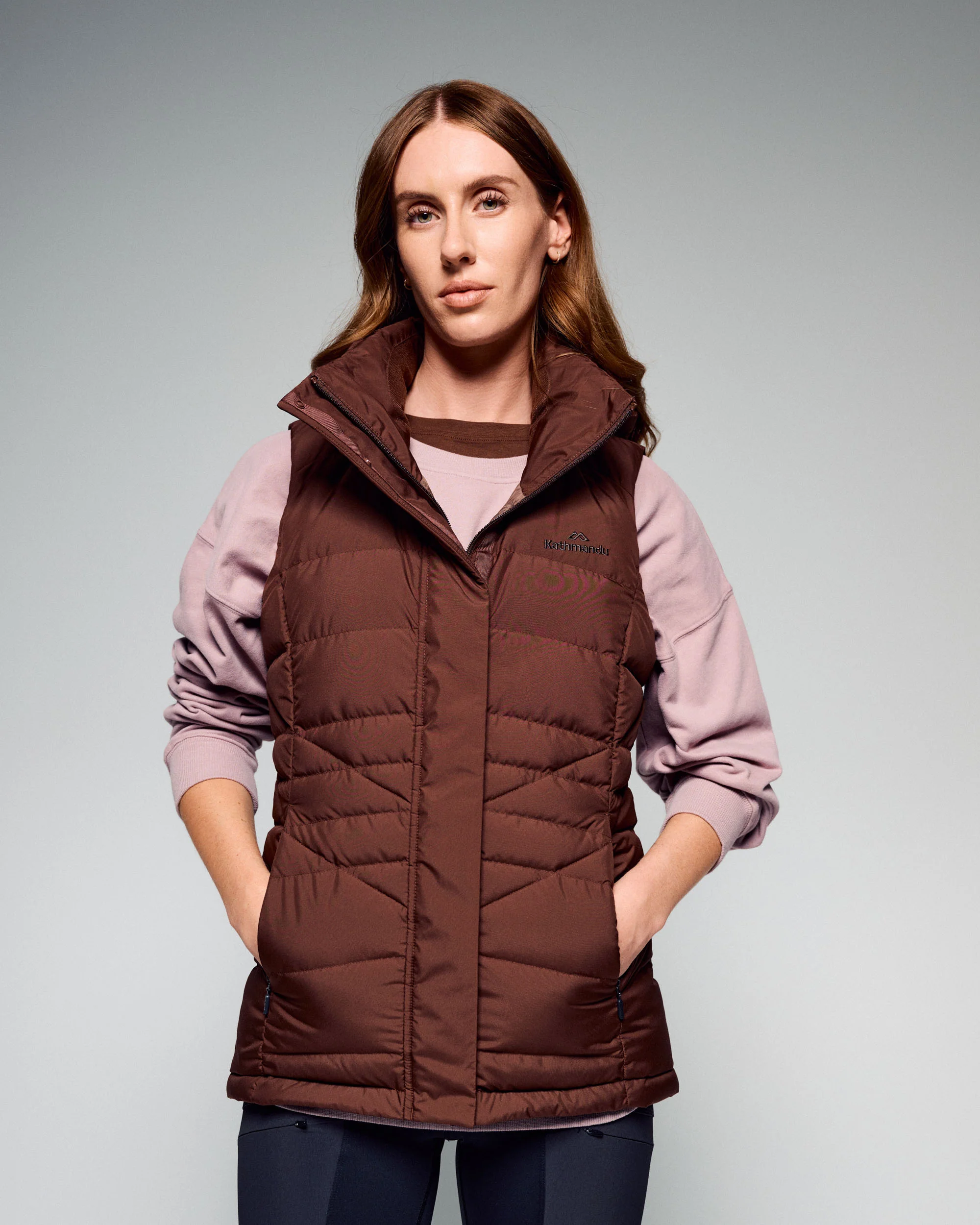 Women's Winterburn Hooded Down Vest - Cocoa - Image 4
