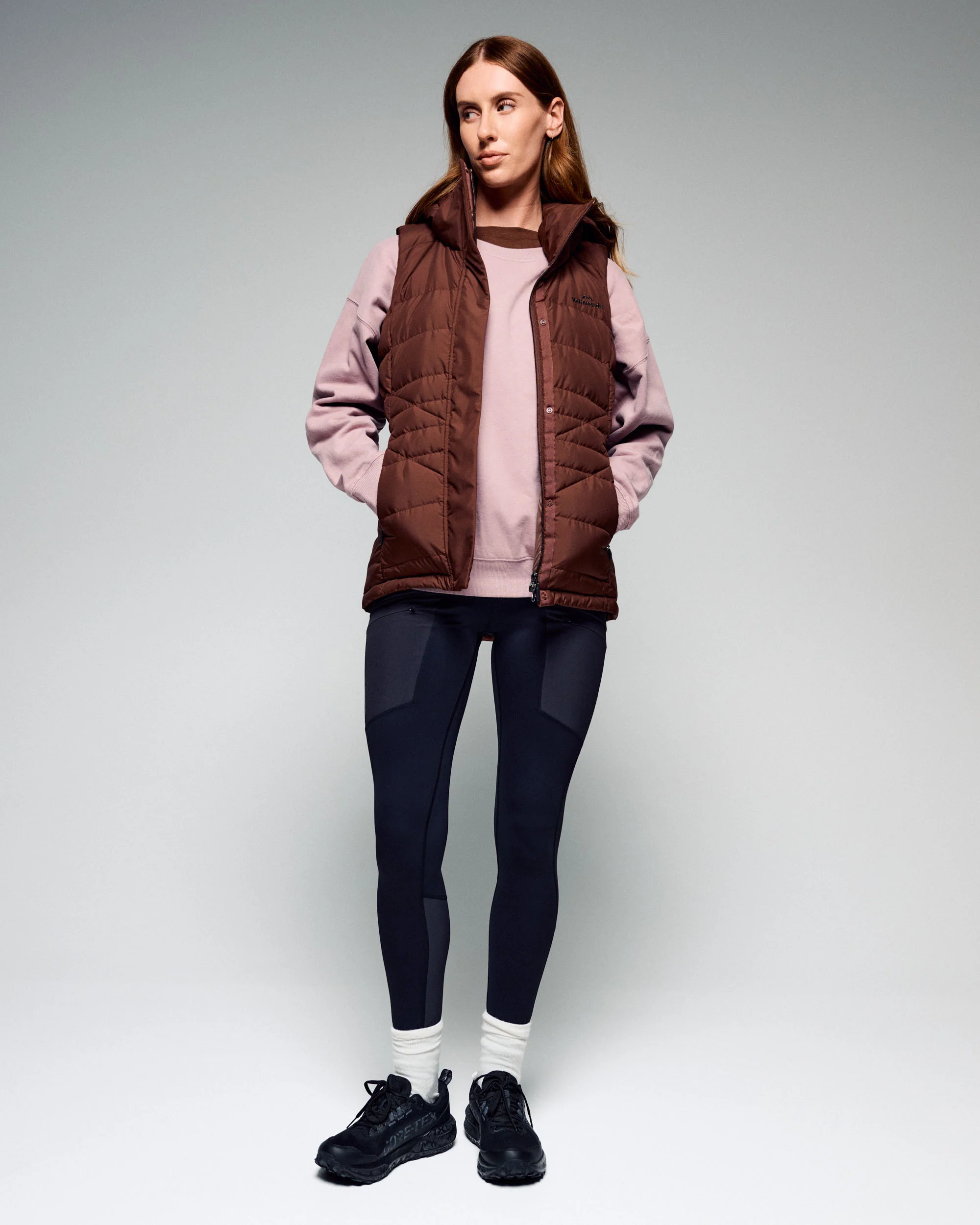 Women's Winterburn Hooded Down Vest - Cocoa - Image 5