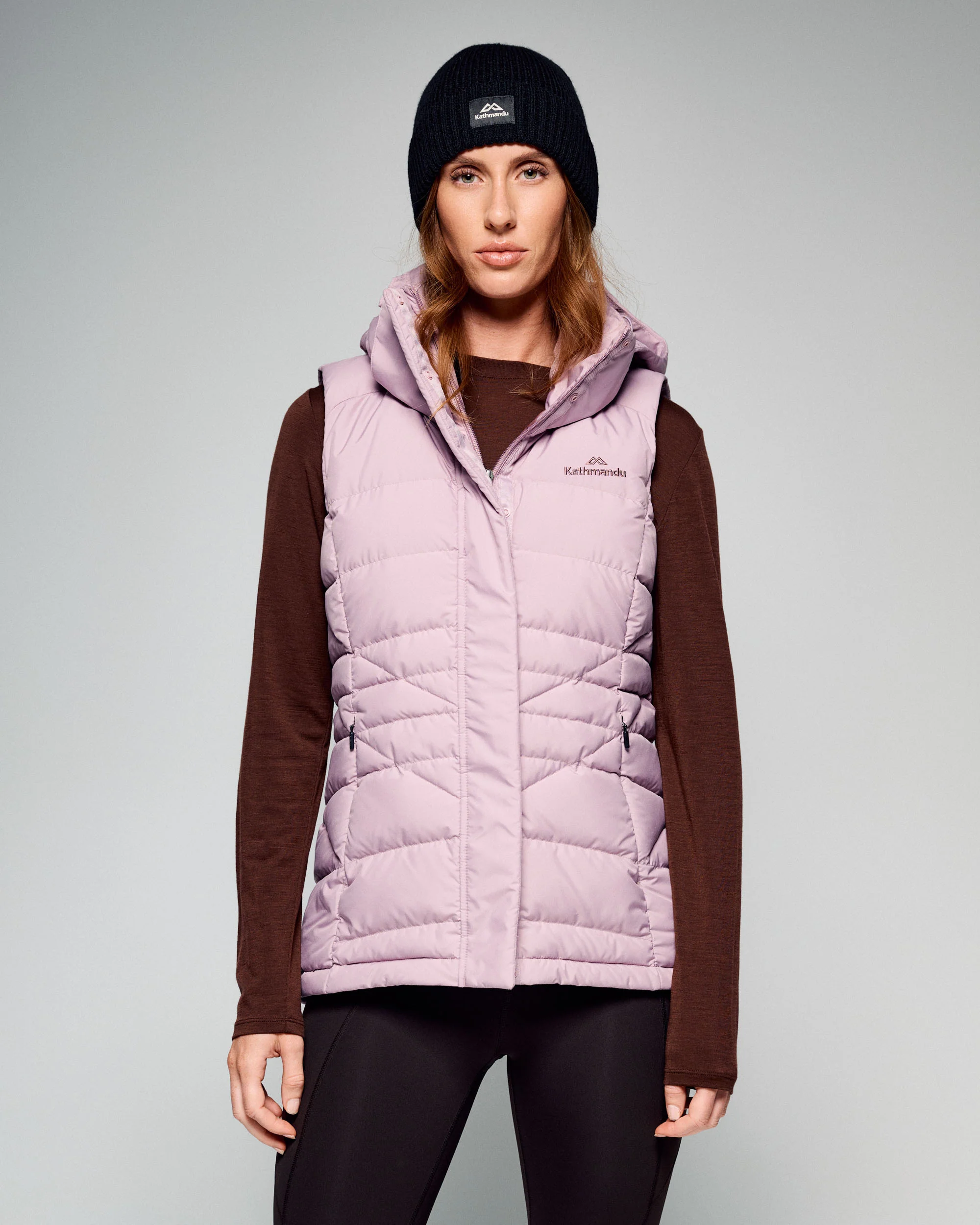 Women's Winterburn Hooded Down Vest - Light Thistle - Image 3