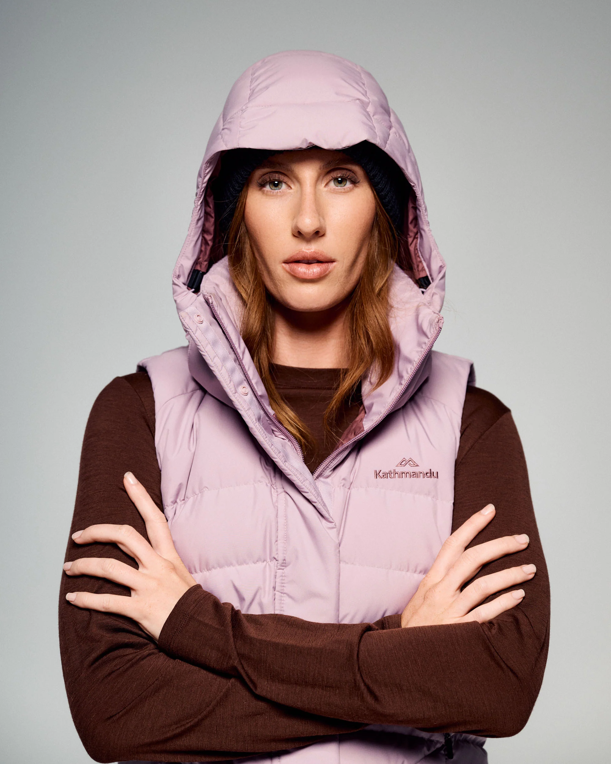 Women's Winterburn Hooded Down Vest - Light Thistle - Image 4