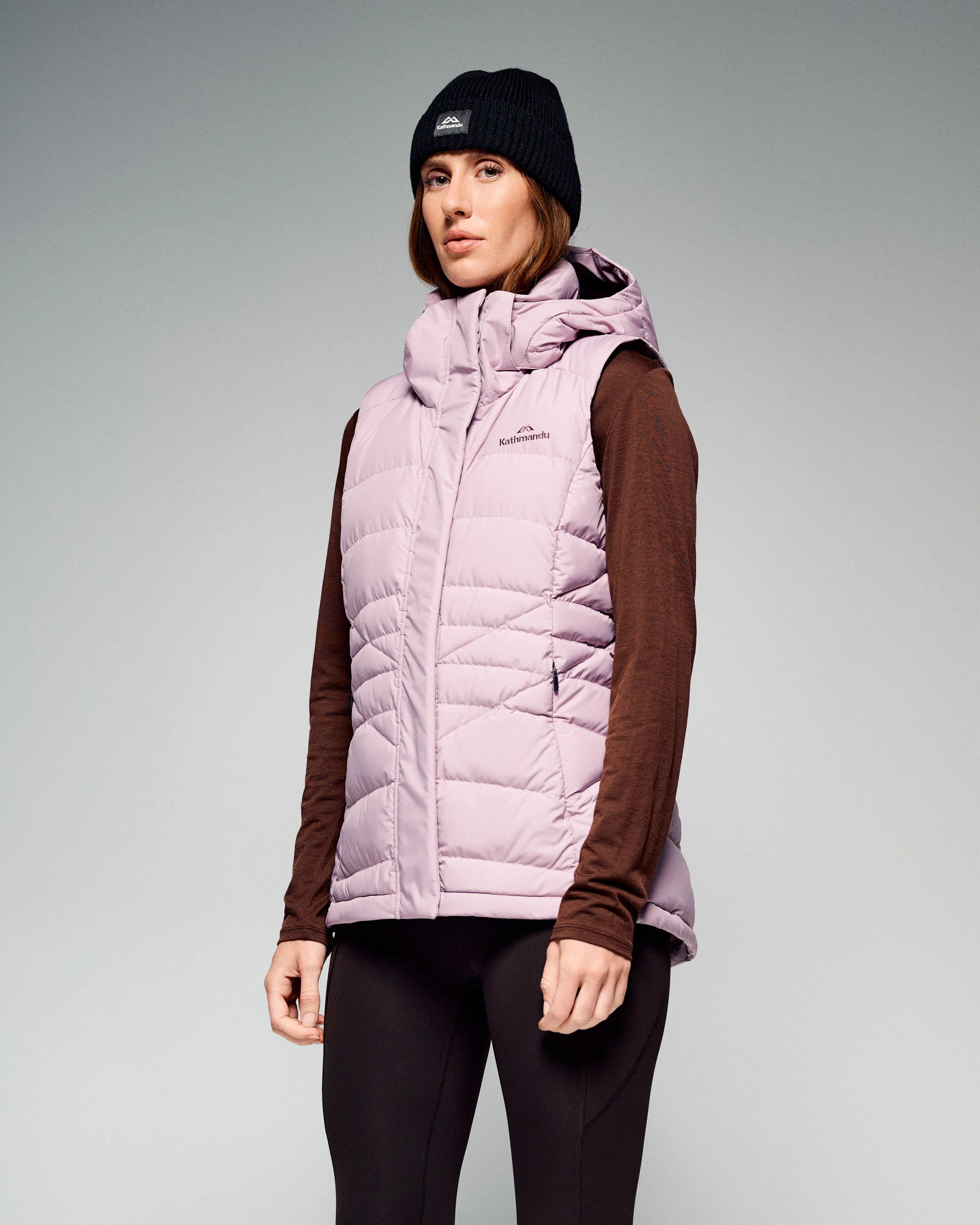 Women's Winterburn Hooded Down Vest - Light Thistle - Image 7