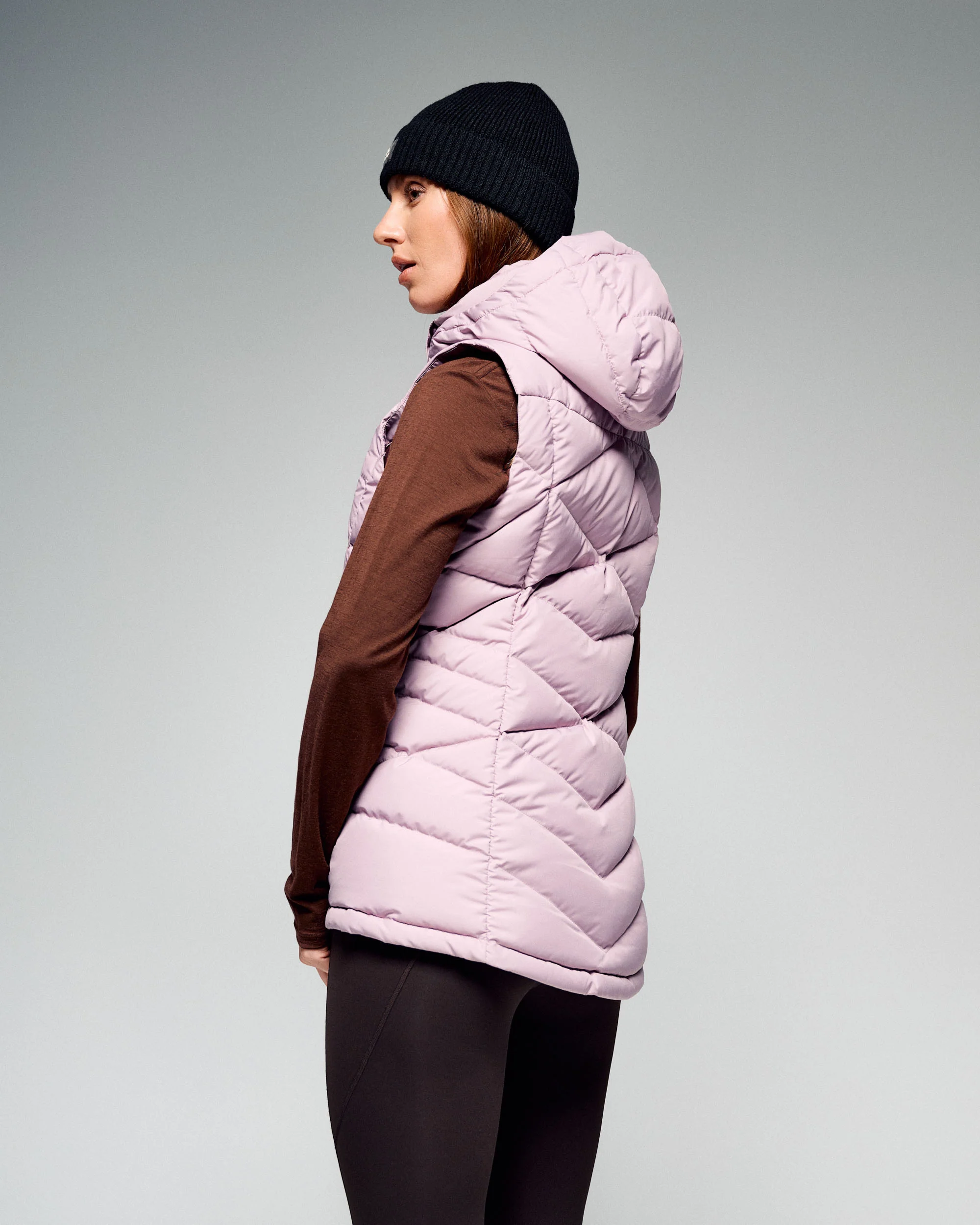 Women's Winterburn Hooded Down Vest - Light Thistle - Image 8