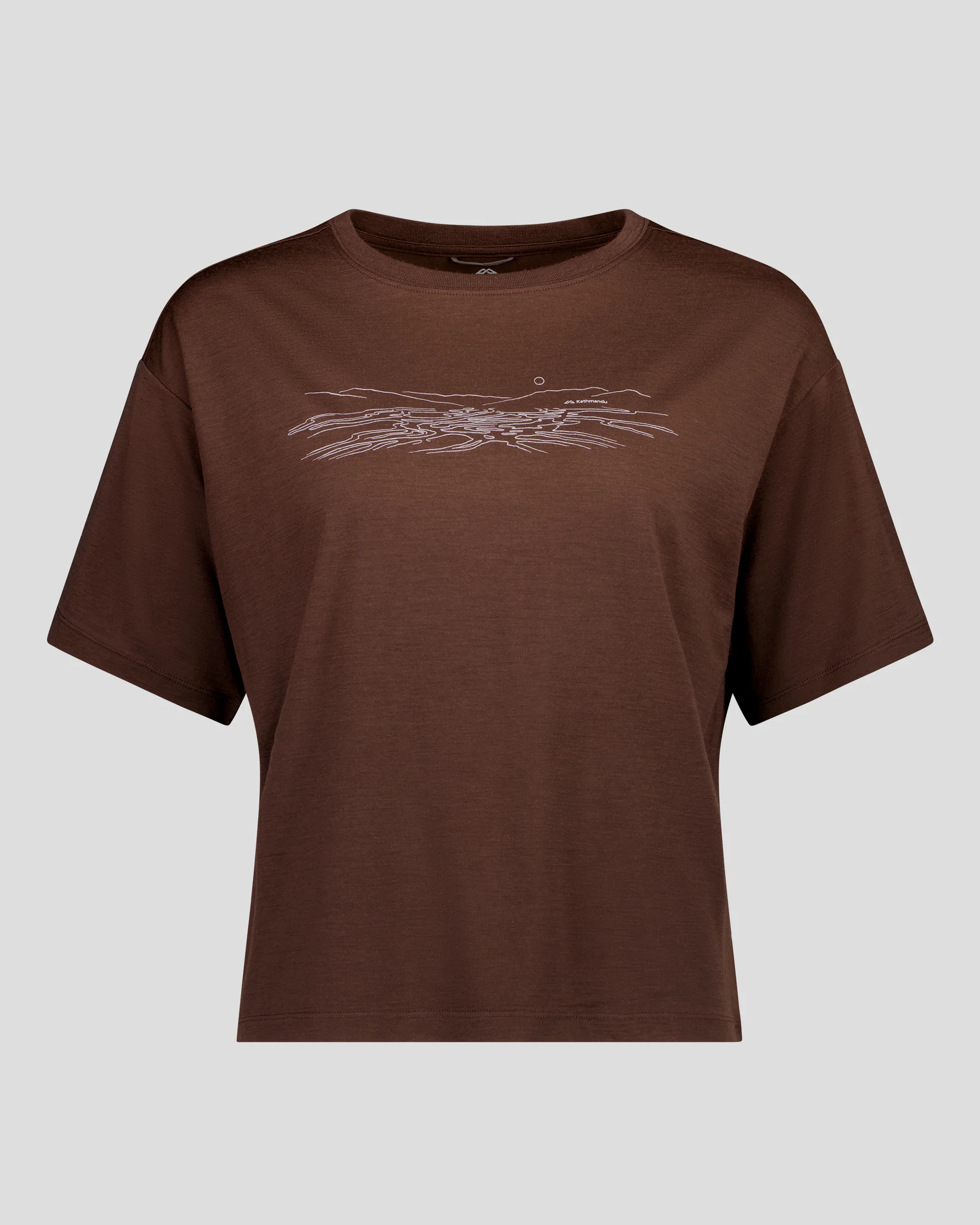 Women's 100% Merino Graphic T-Shirt -  Cocoa - Image 4