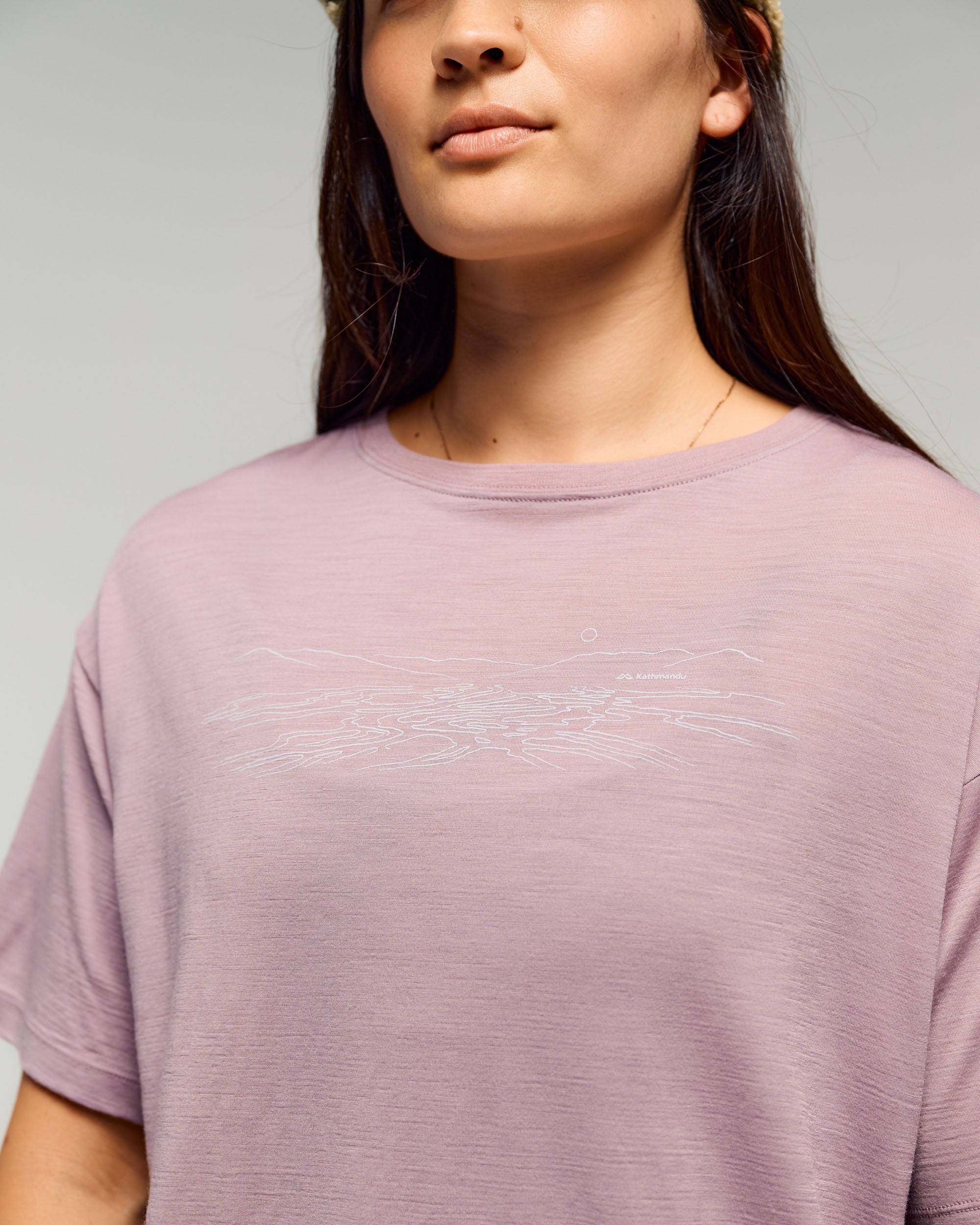 Women's 100% Merino Graphic T-Shirt -  Thistle - Image 2