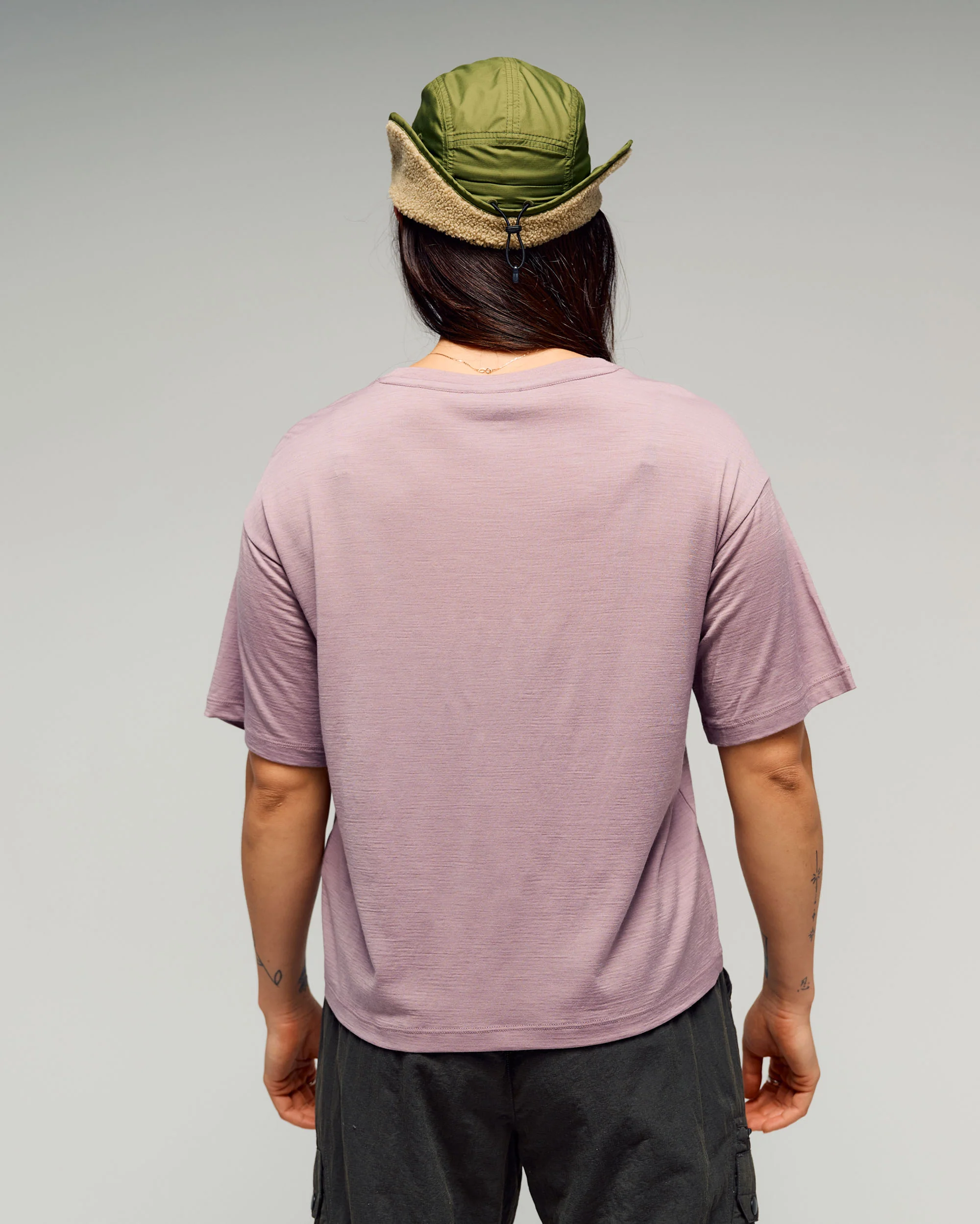 Women's 100% Merino Graphic T-Shirt -  Thistle - Image 3