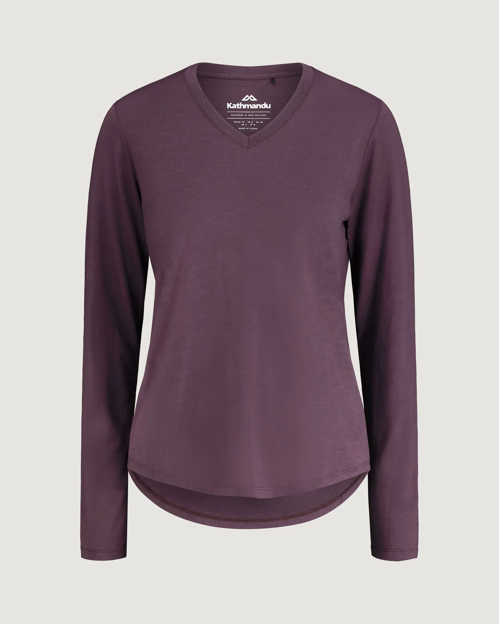 Women's 100% Merino Long Sleeve V-Top - Jam - Image 5
