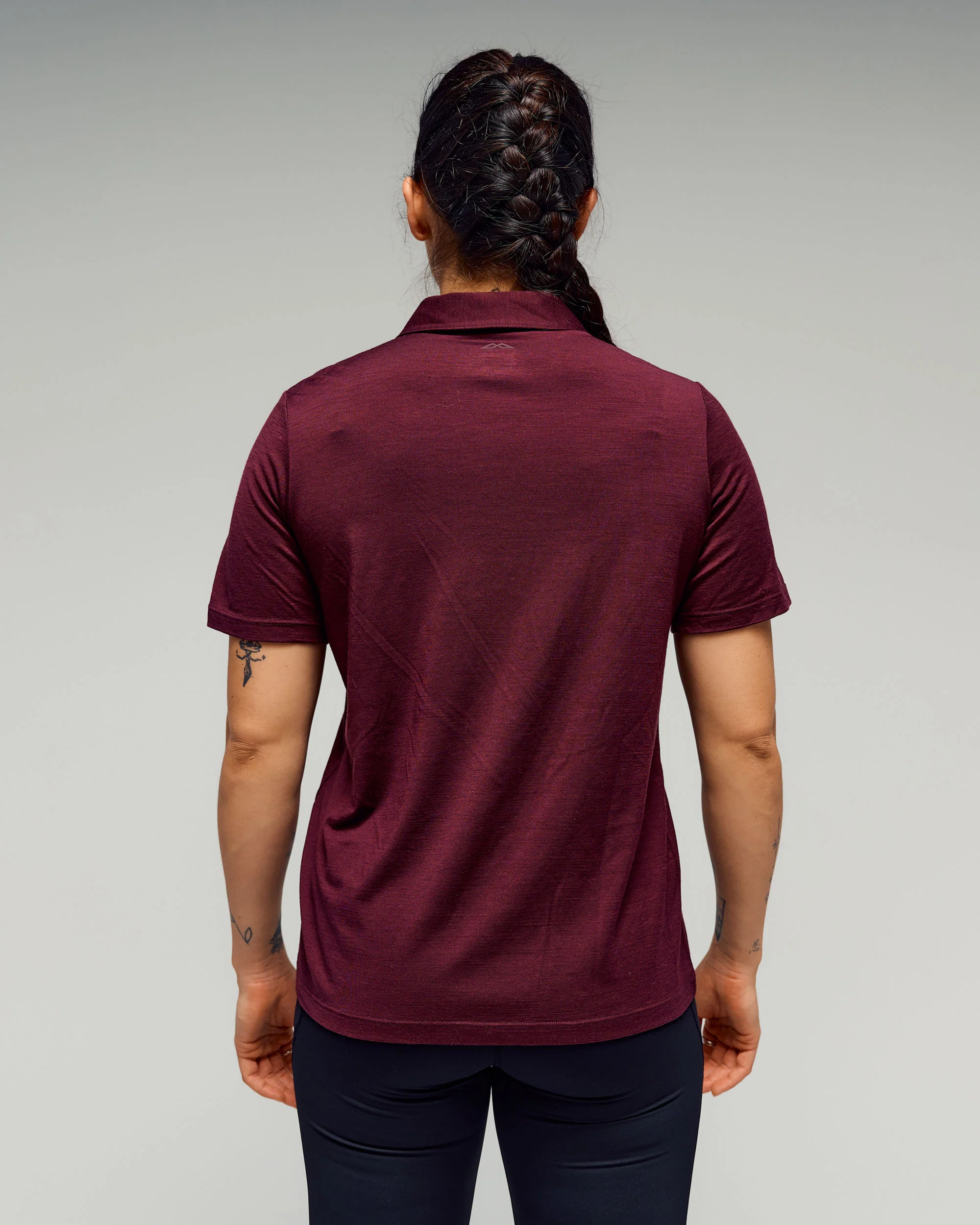 Women's 100% Merino Polo -  Mulberry - Image 2