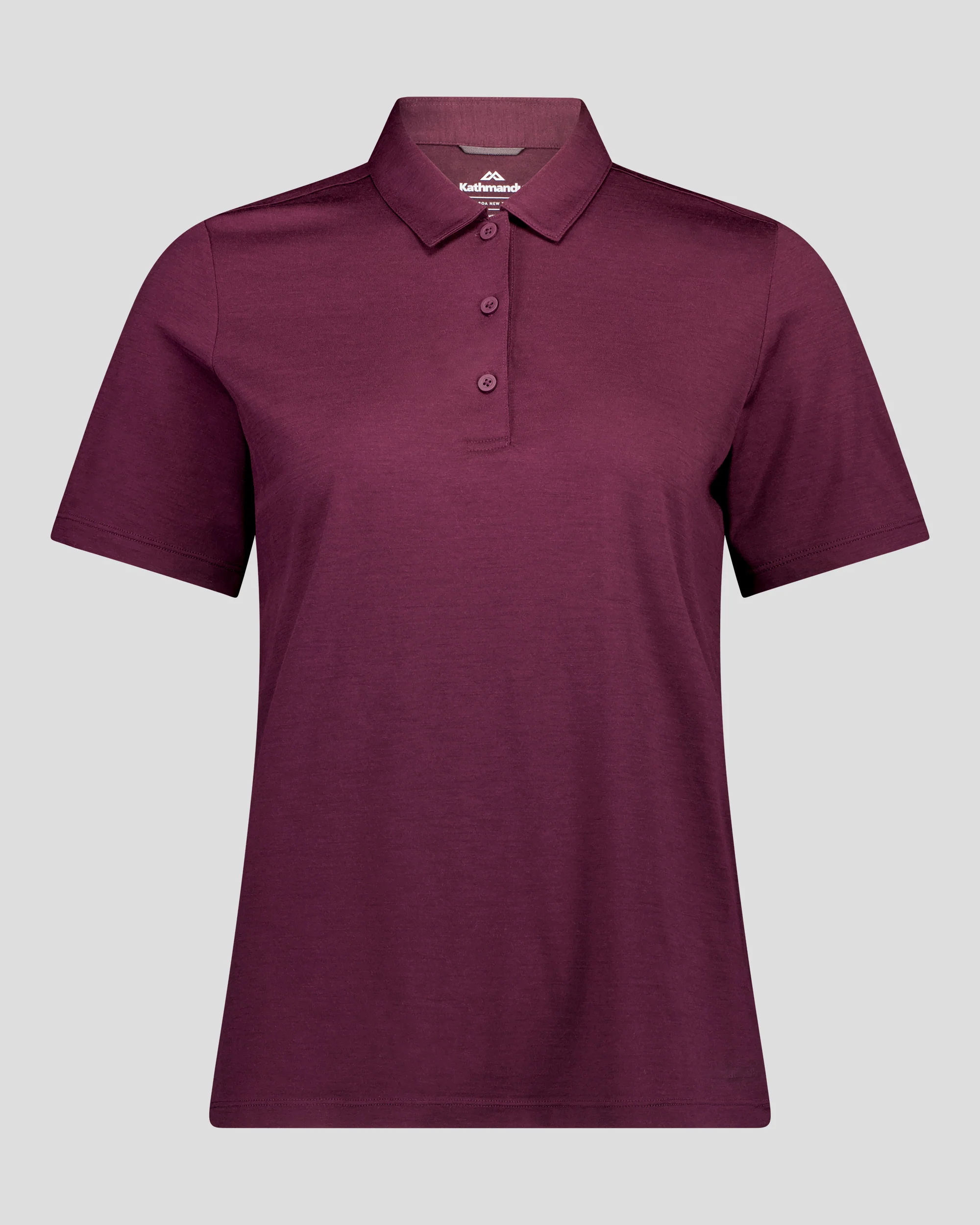 Women's 100% Merino Polo -  Mulberry - Image 3