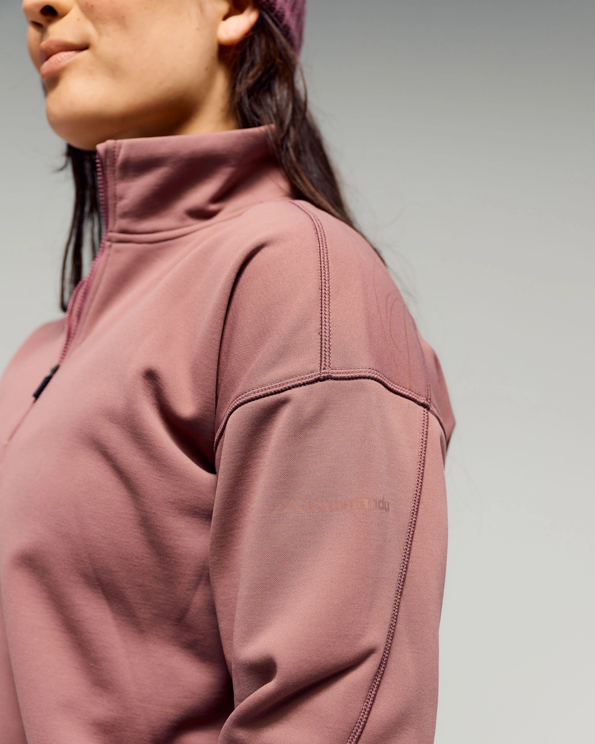 Women's Anytime 1/4 Zip Pullover - Dark Thistle - Image 4