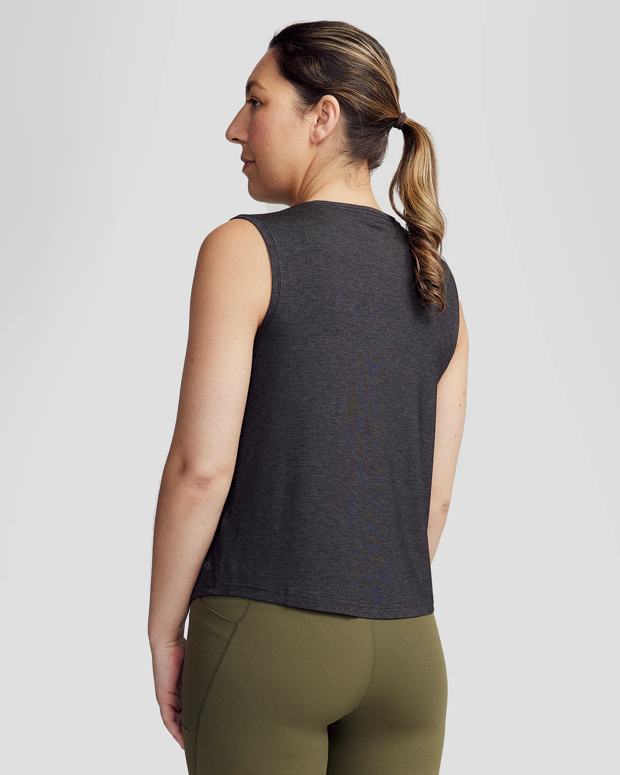 Women’s Anytime Boxy Tank - Charcoal Marle - Image 4