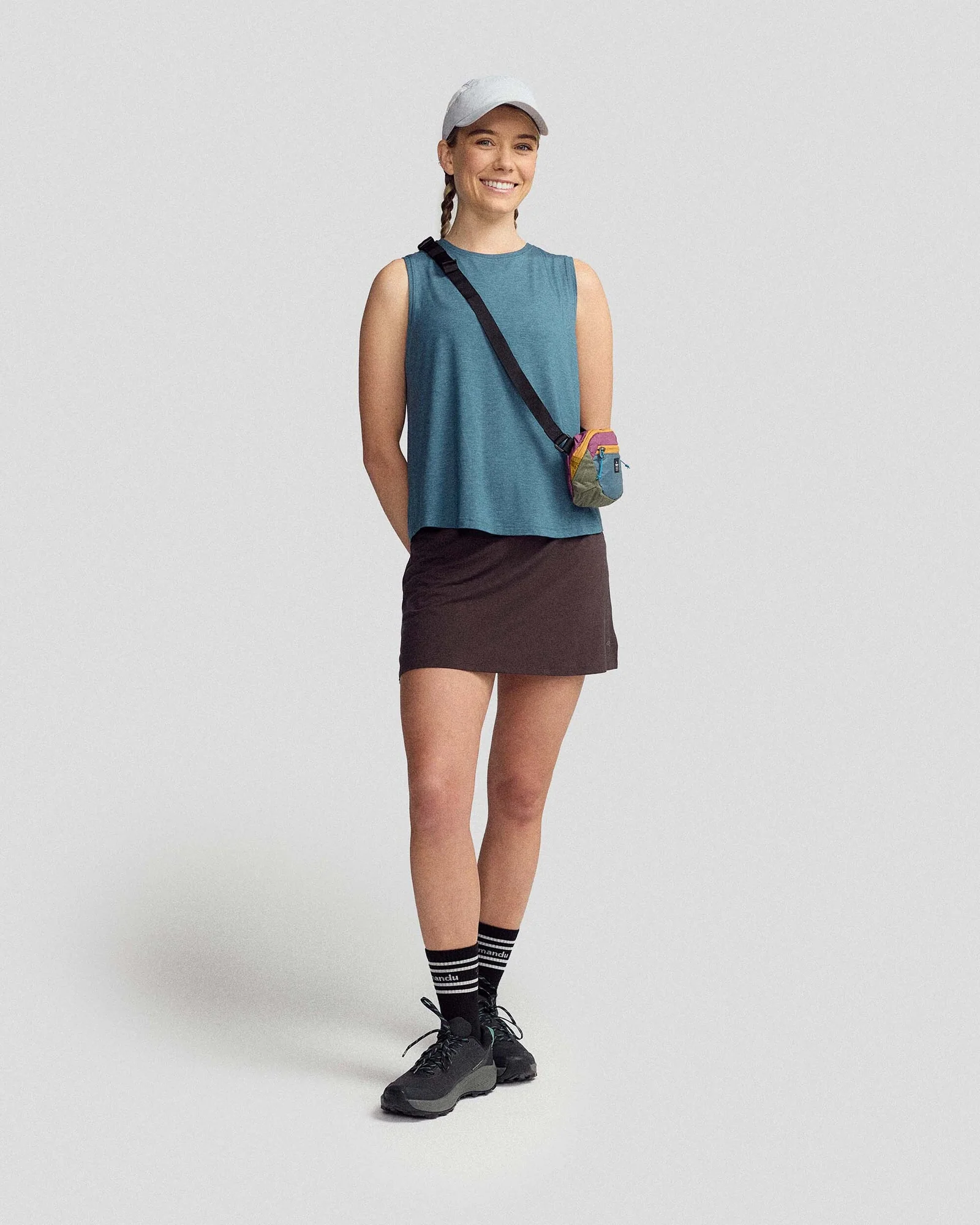 Women’s Anytime Boxy Tank - Deep Lagoon Marle - Image 2