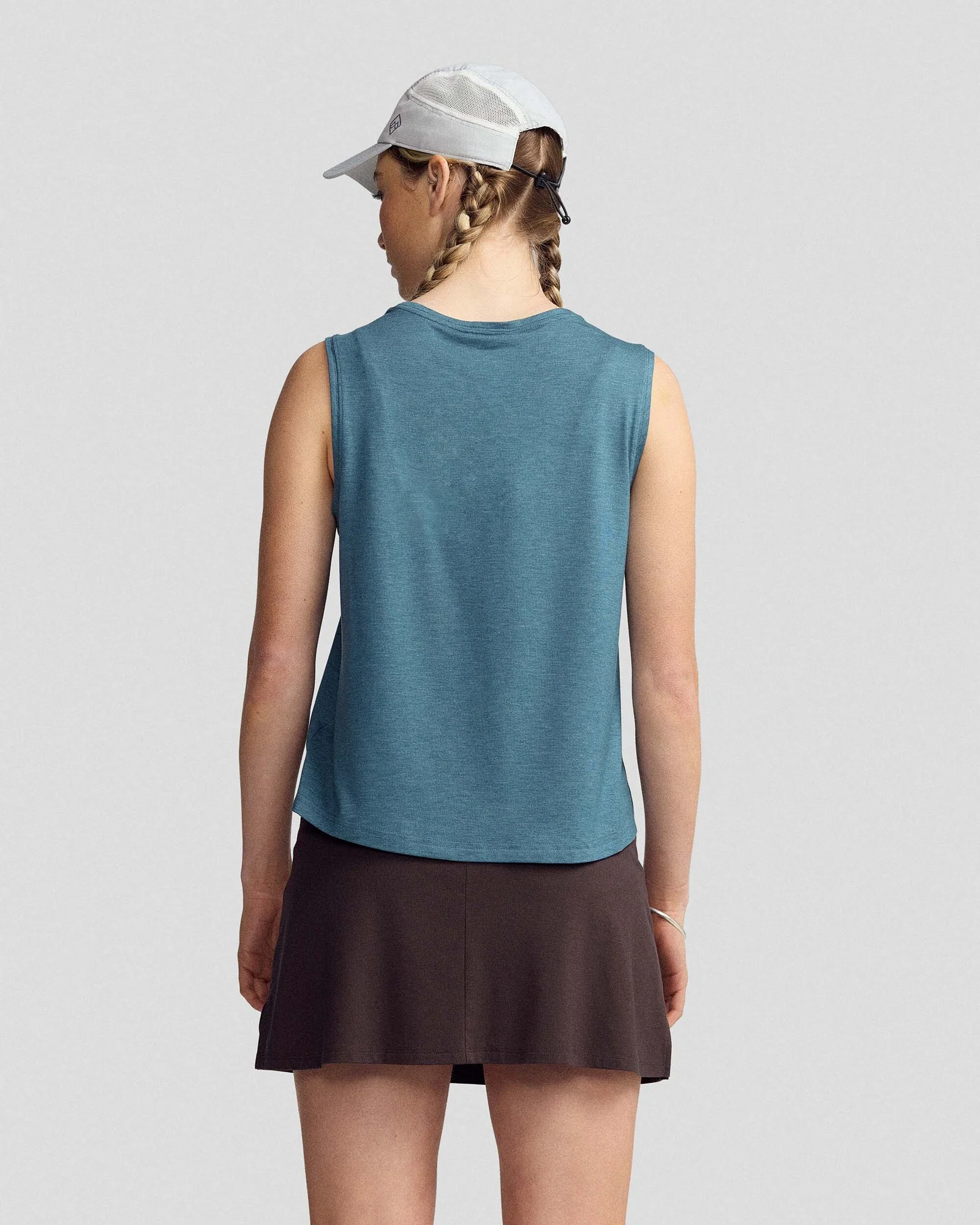 Women’s Anytime Boxy Tank - Deep Lagoon Marle - Image 3