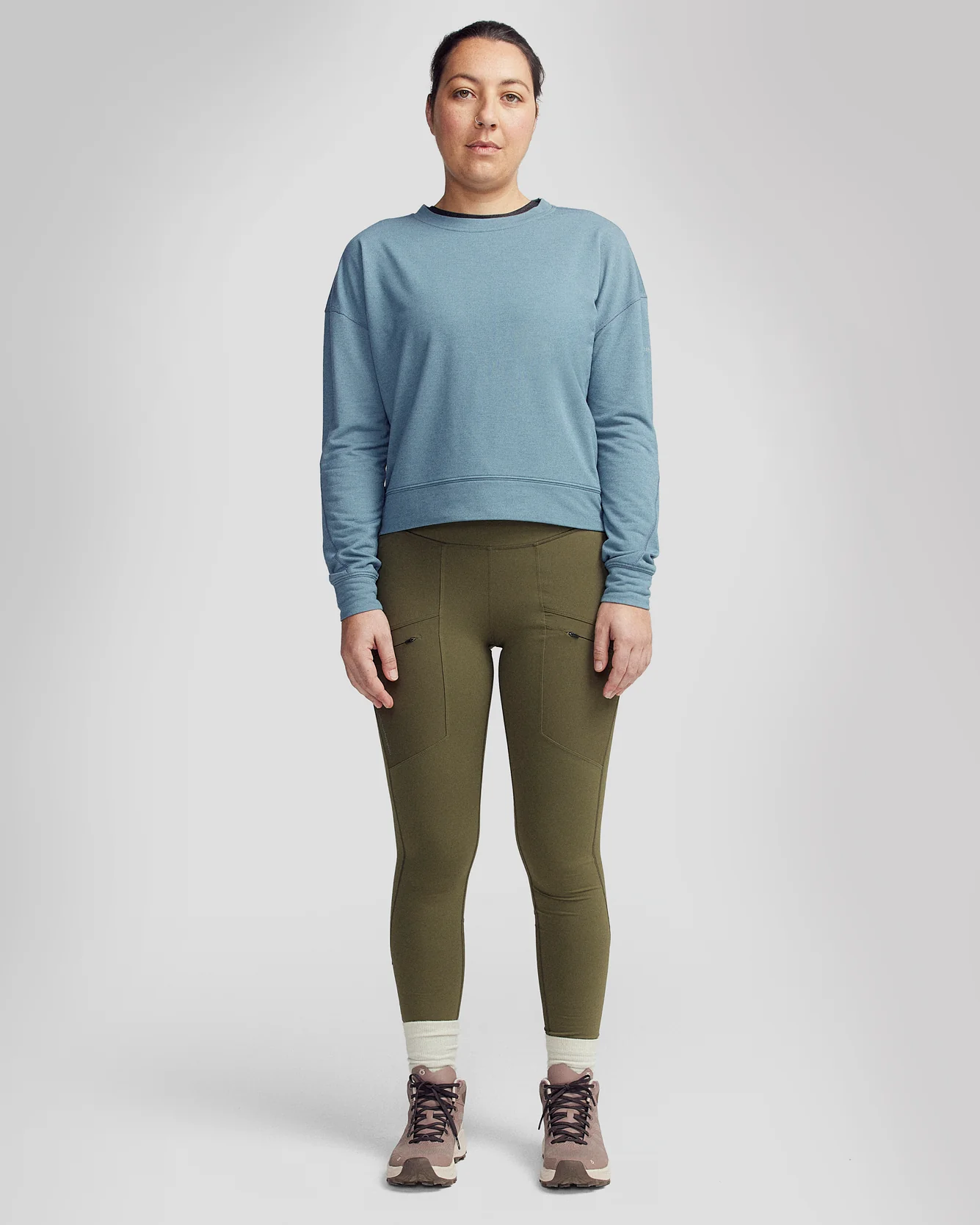 Women’s Anytime Crew Sweatshirt - Washed Blue Marle - Image 2